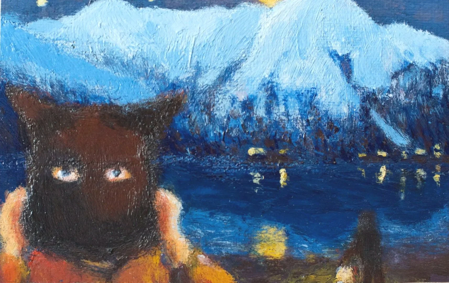 Winter Night in Bergen. Acrylic on cotton - James Joshua Li (@jamesjoshuali)