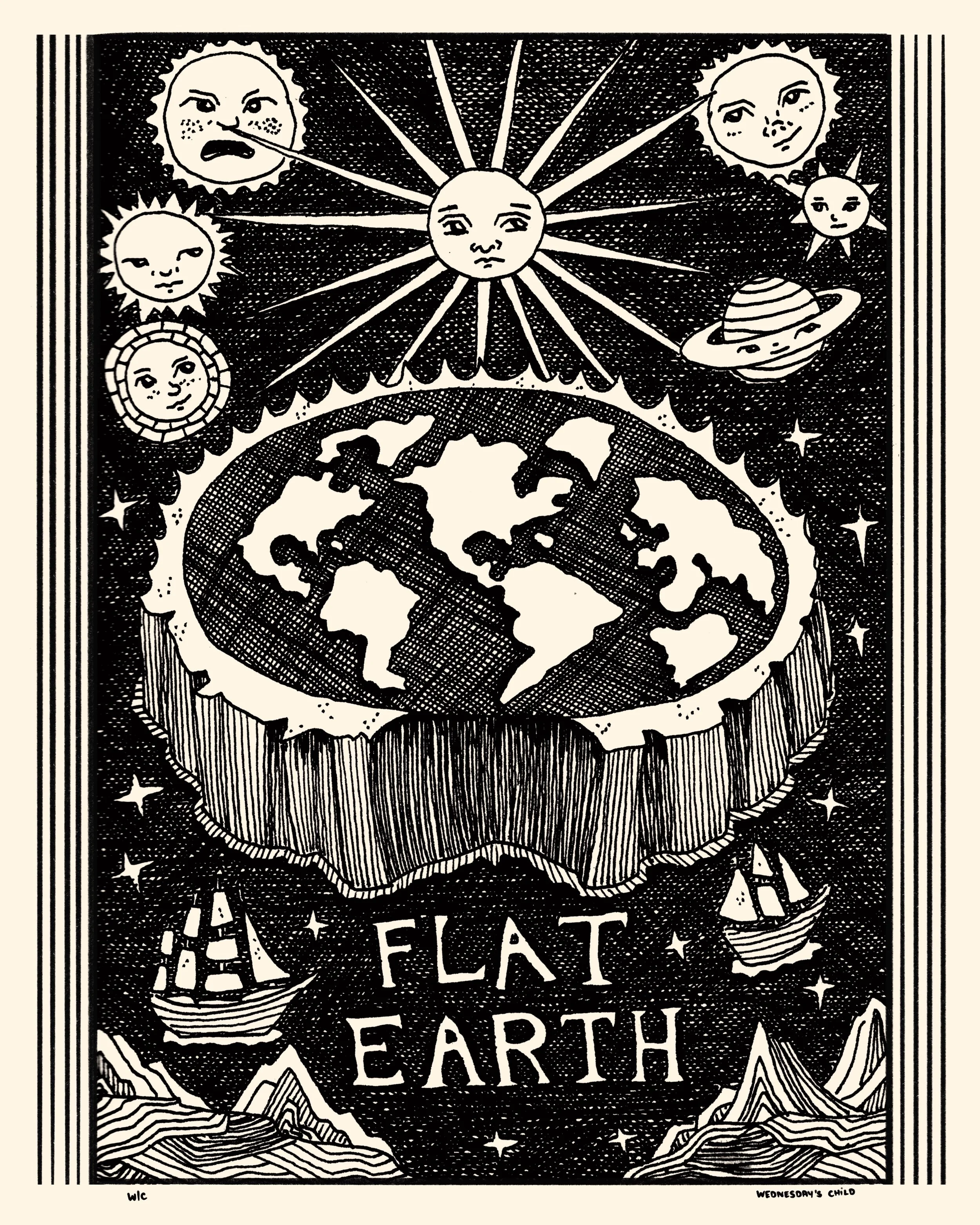 Flat Earth - Art Print