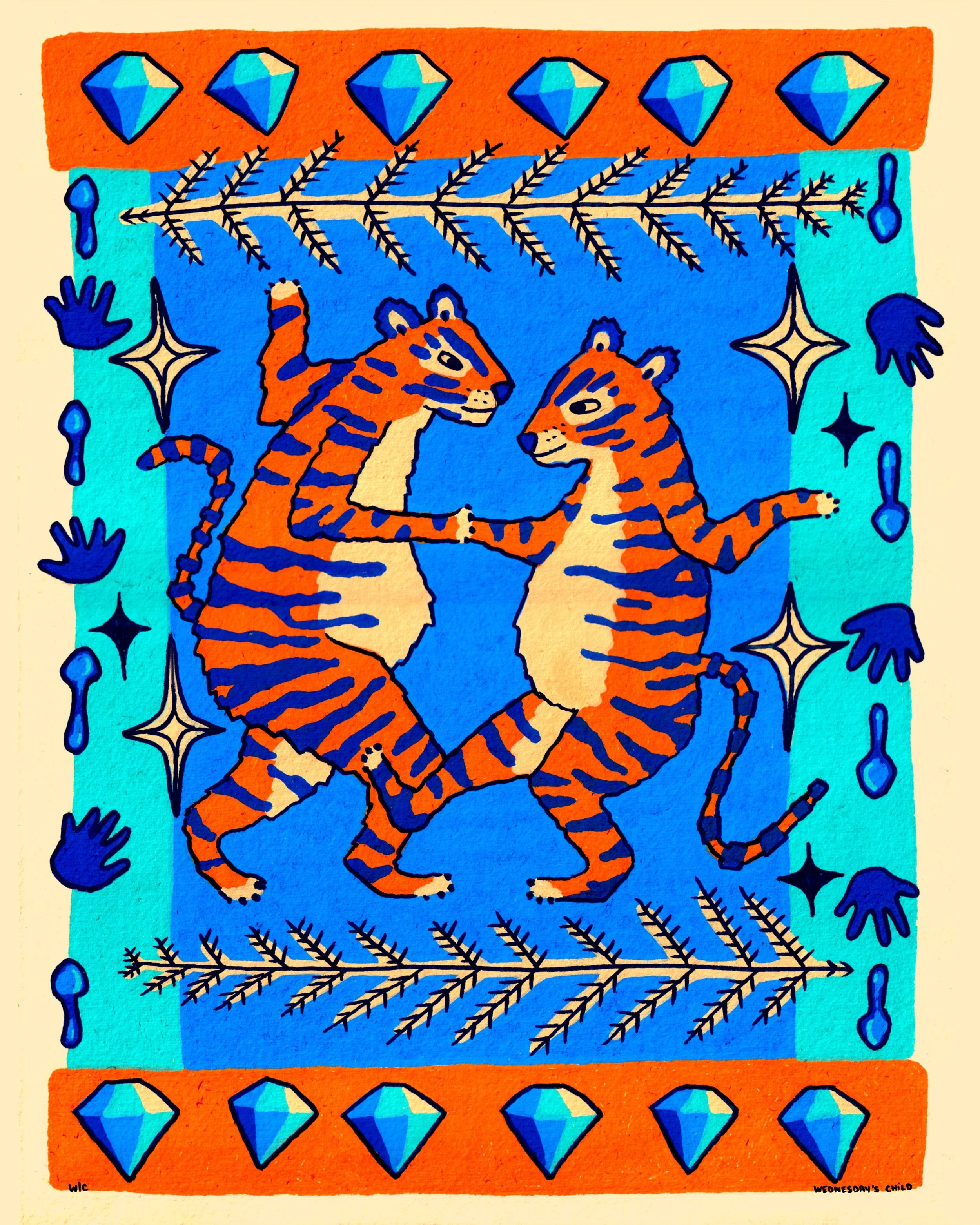 Diamonds on Their Paws - Art Print