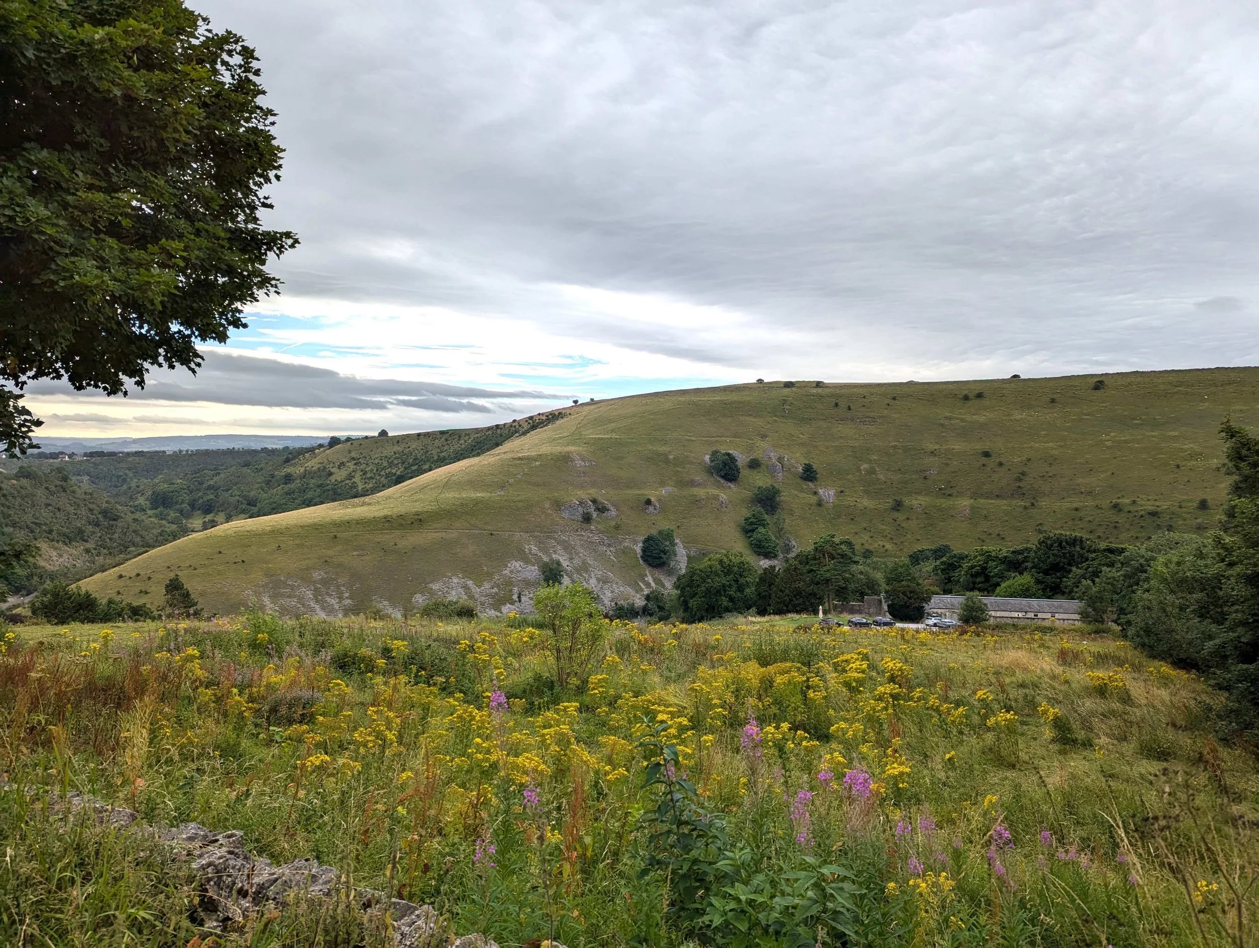 View across Monsal Dale from new-build home in the Peak District