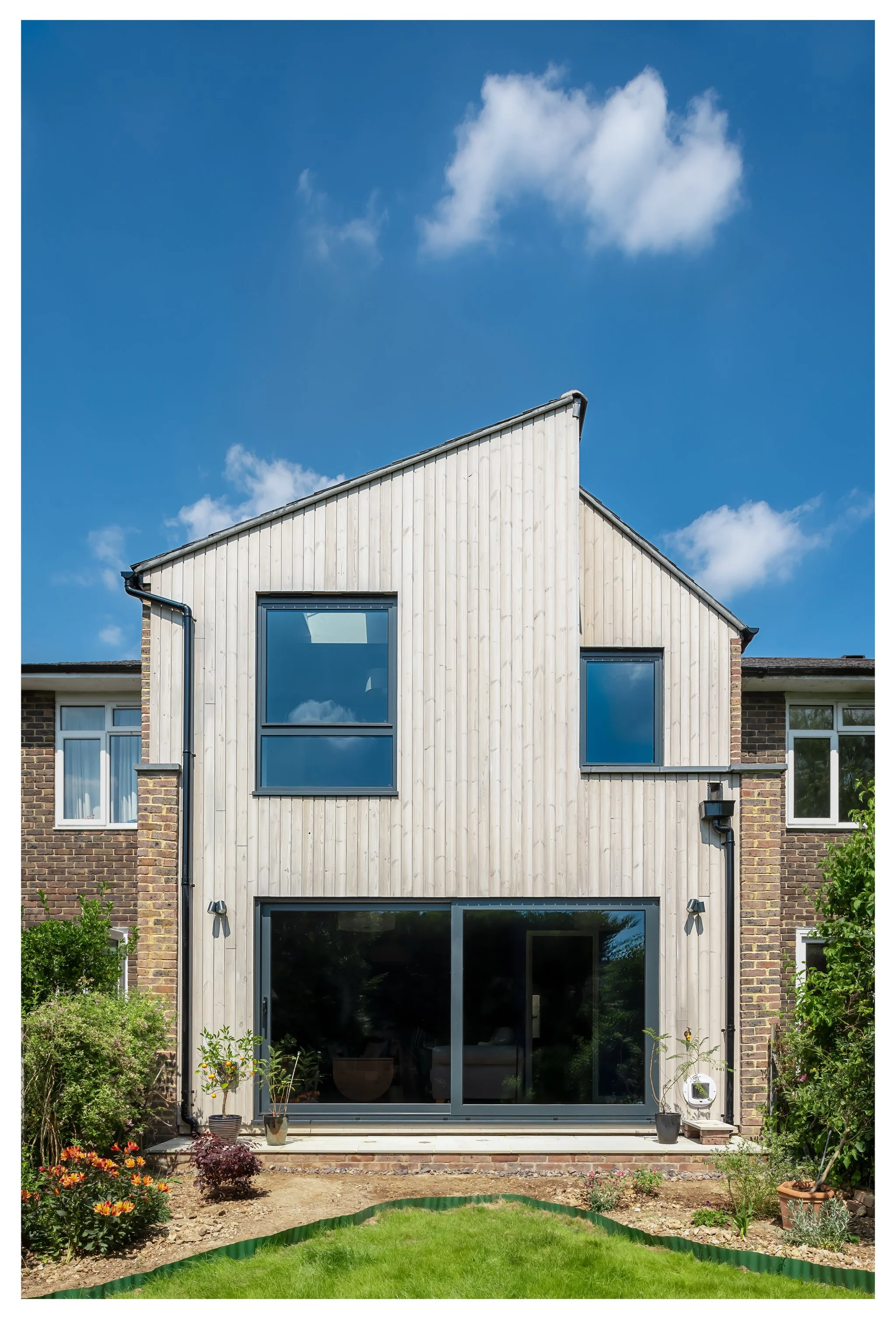 Contemporary rear house extension designed by residential architect in Winchester