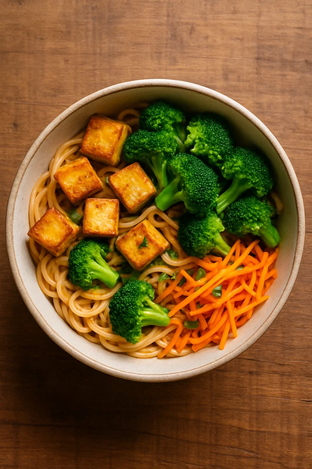 Tofu &amp; Broccoli Peanut Noodle Bowl