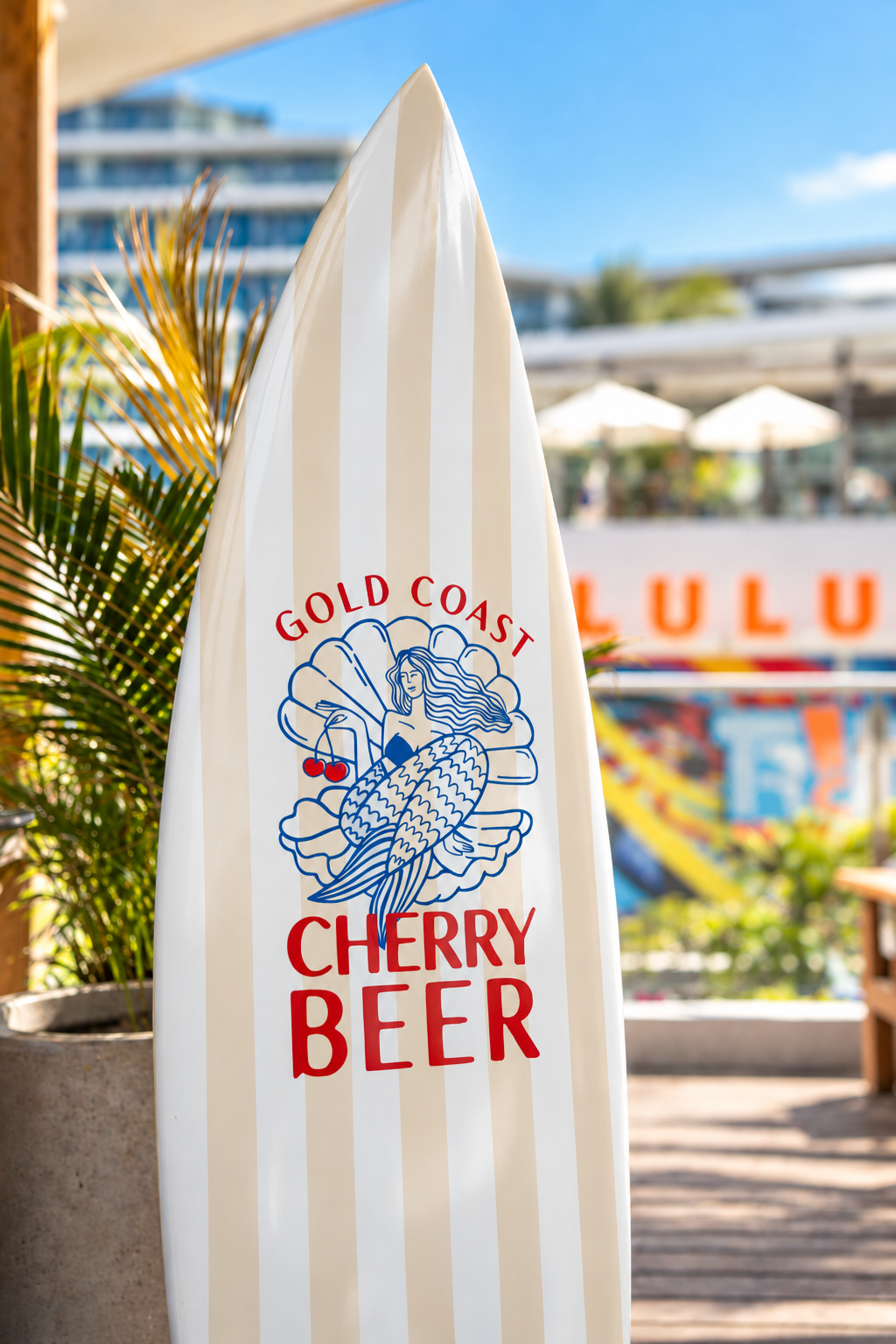 Gold Coast Cherry Beer Surfboard at Surfers Paradise Beergarden