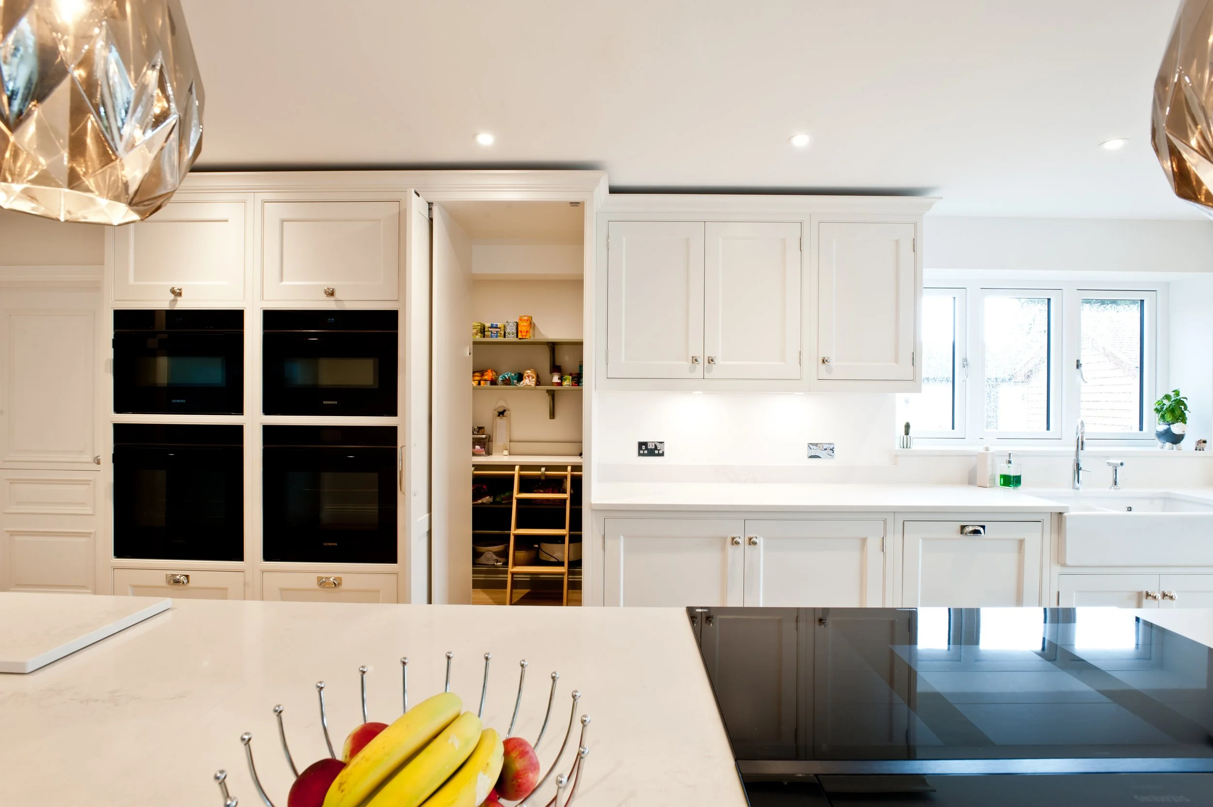 shaker kitchen with modern appliances