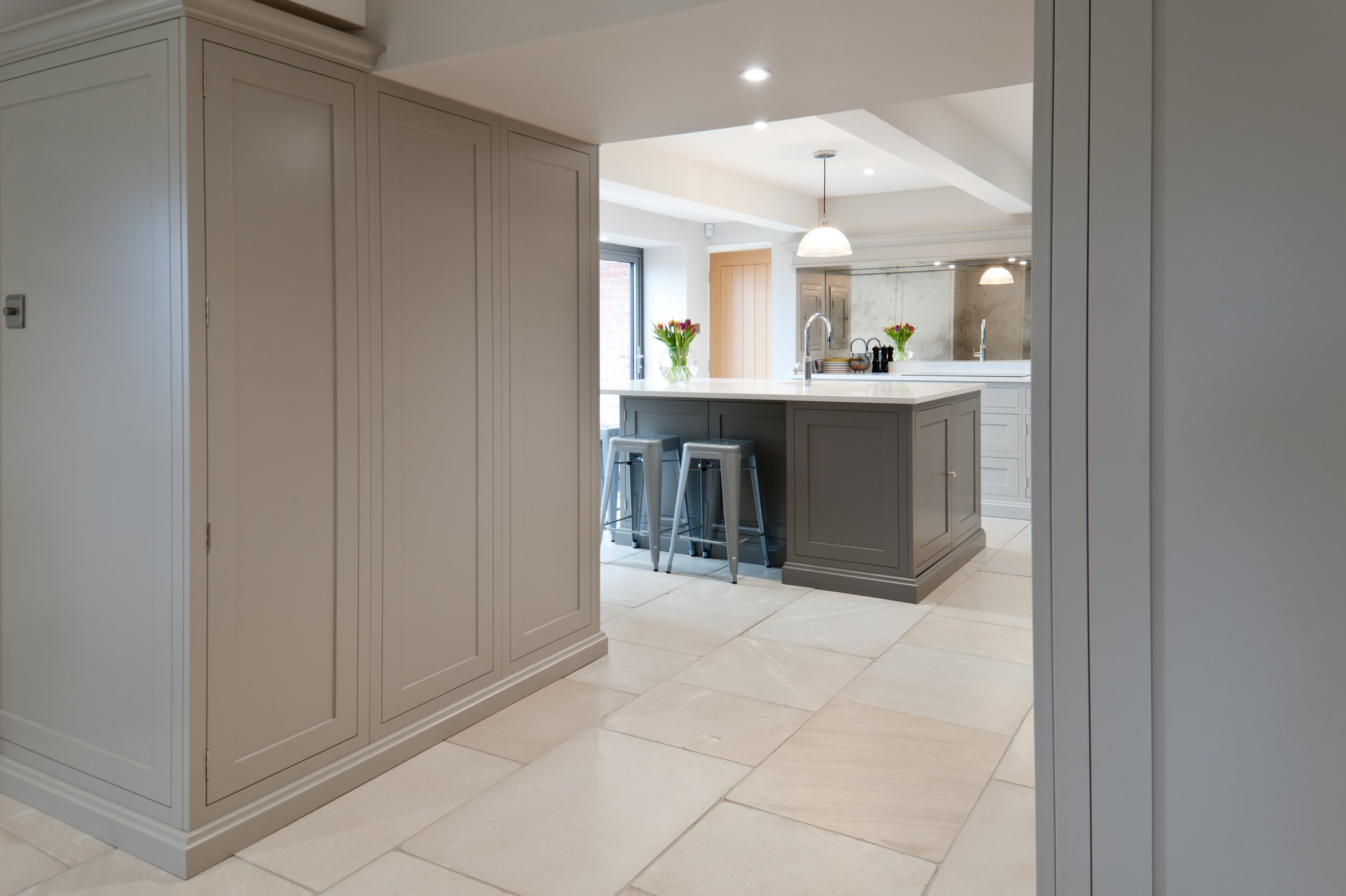 pale grey bespoke interior joinery in sutton valence, kent