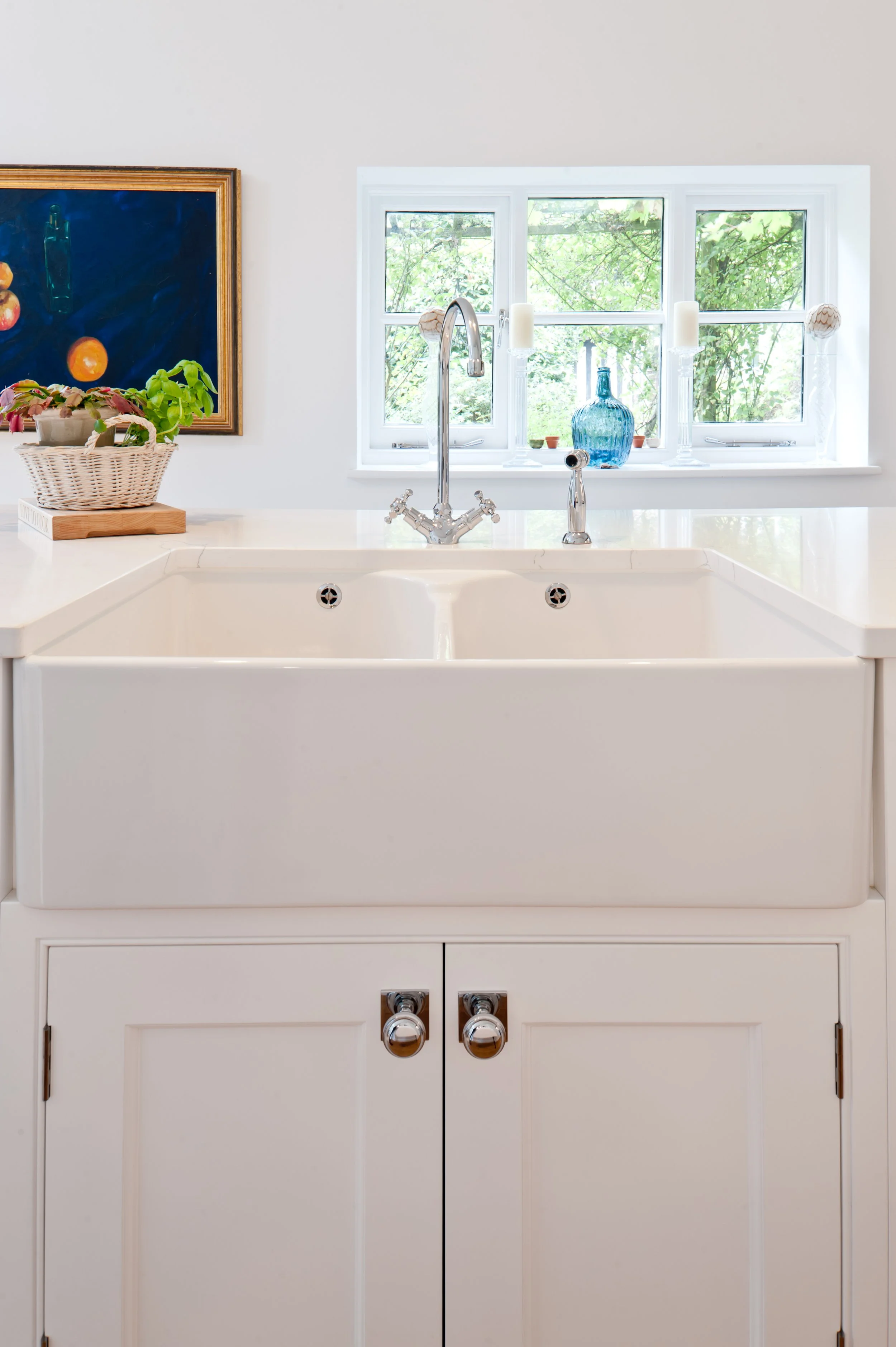 butler sink in bespoke kitchen elham