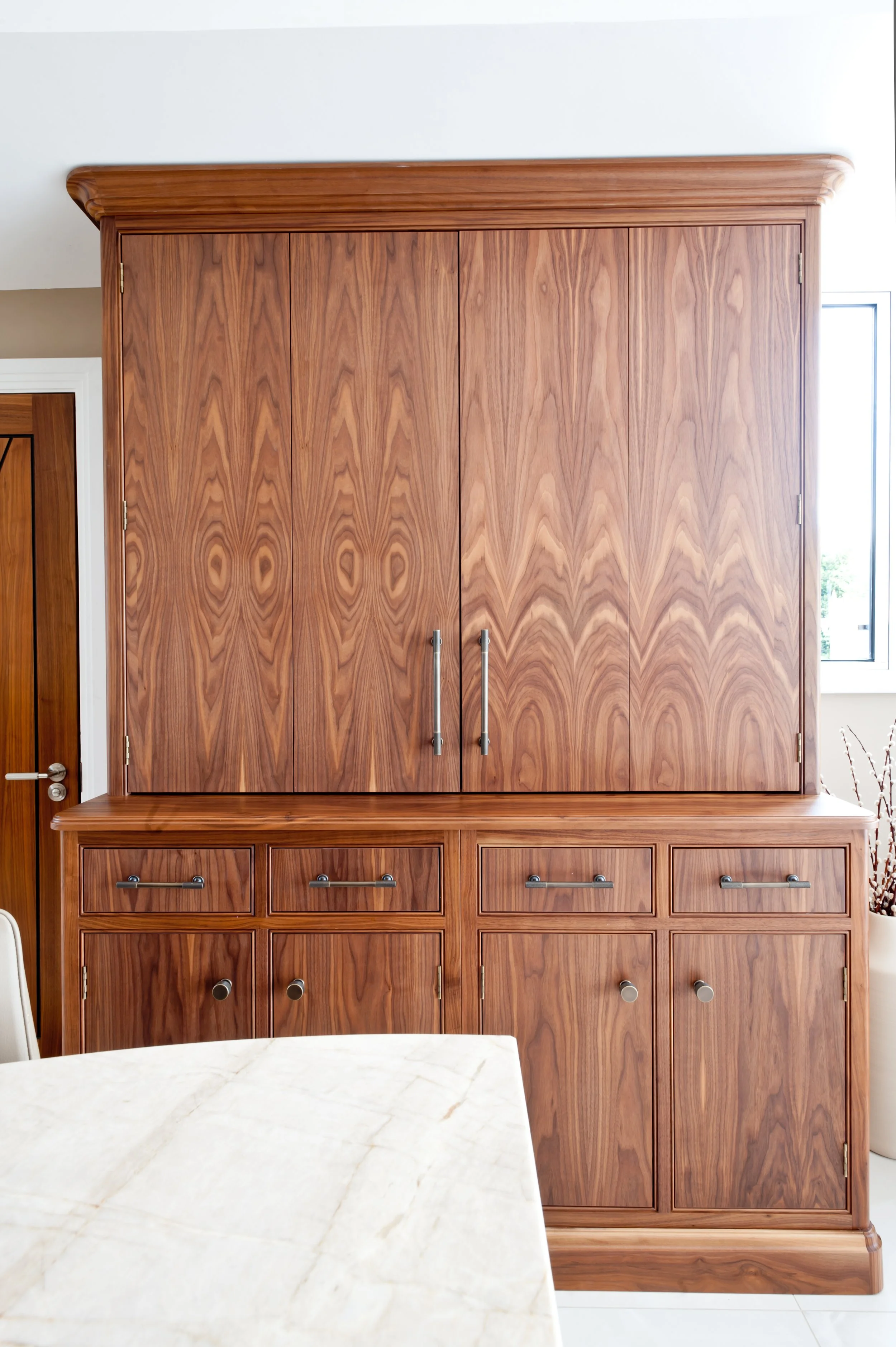 bespoke walnut kitchen larder eythorne