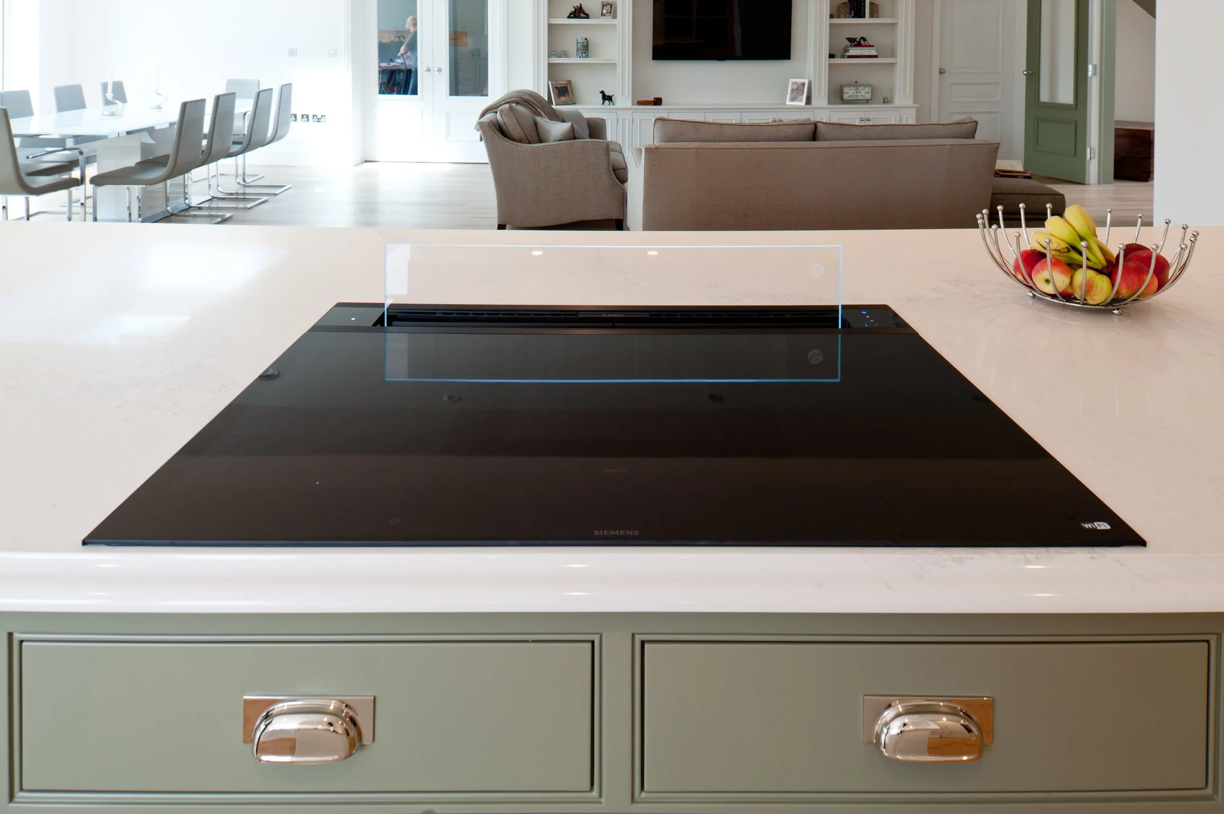 modern induction hob in bespoke kitchen kent