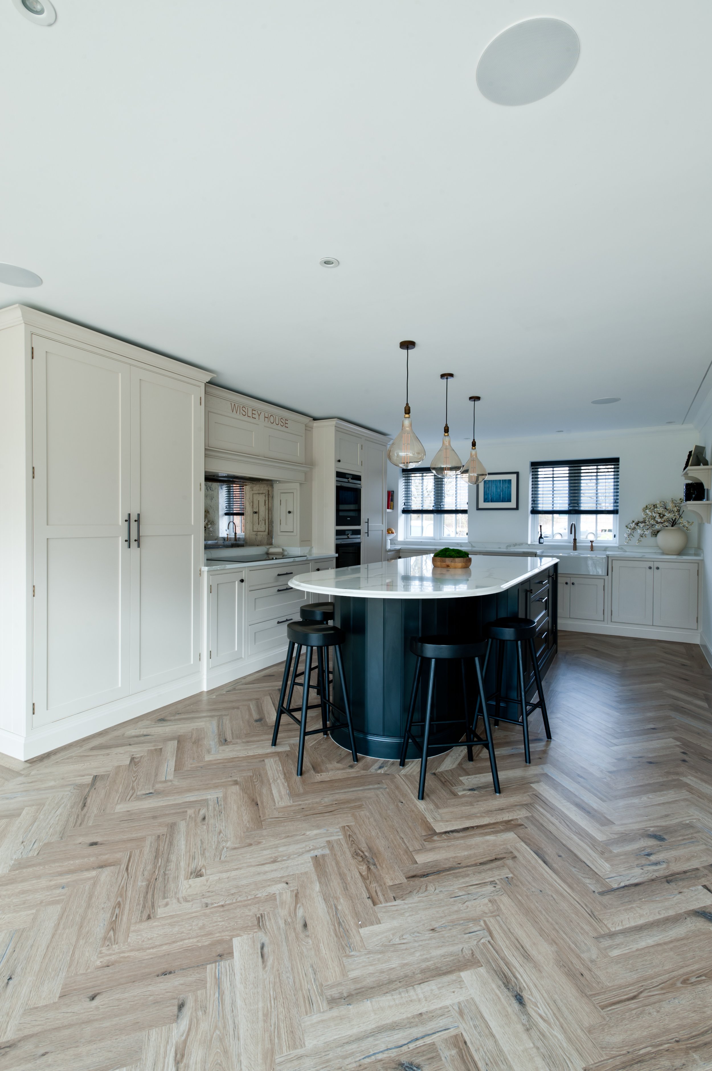 handmade kitchen with curved island ashford