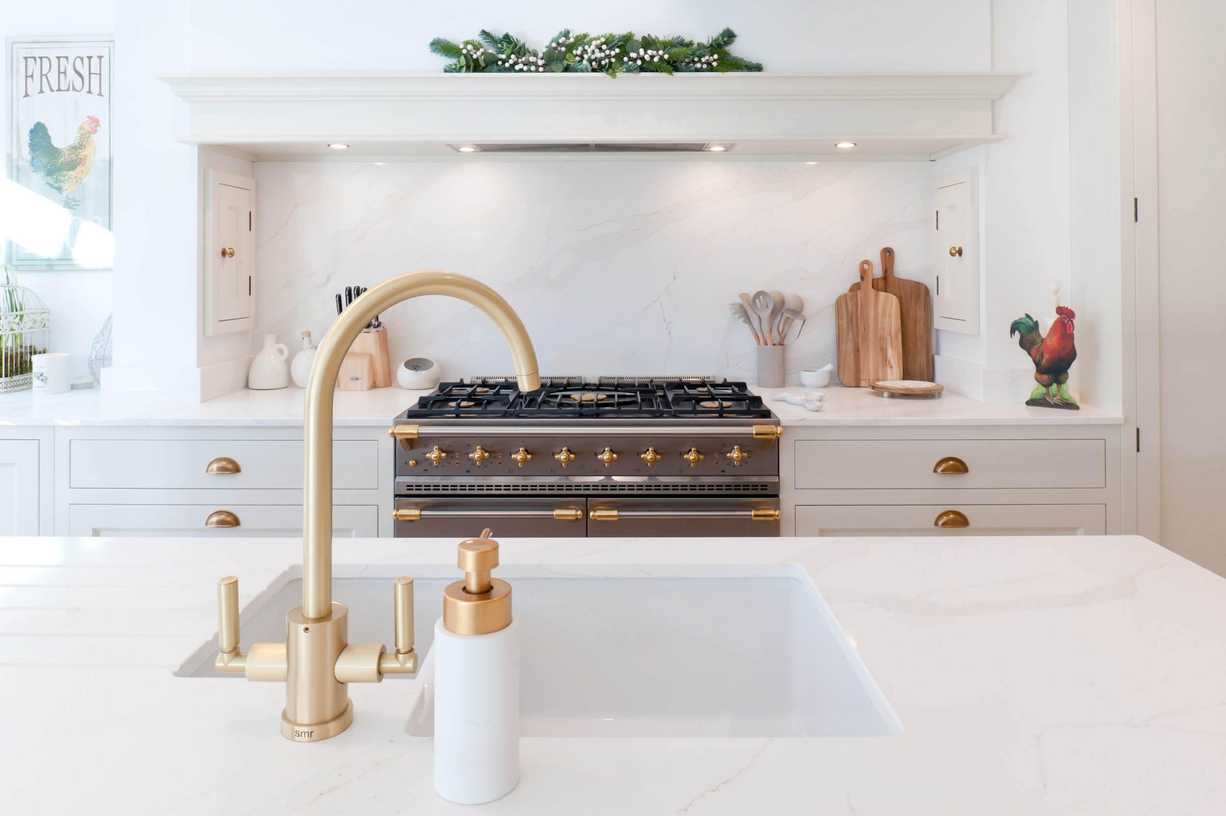 custom made kitchen overmantle kent