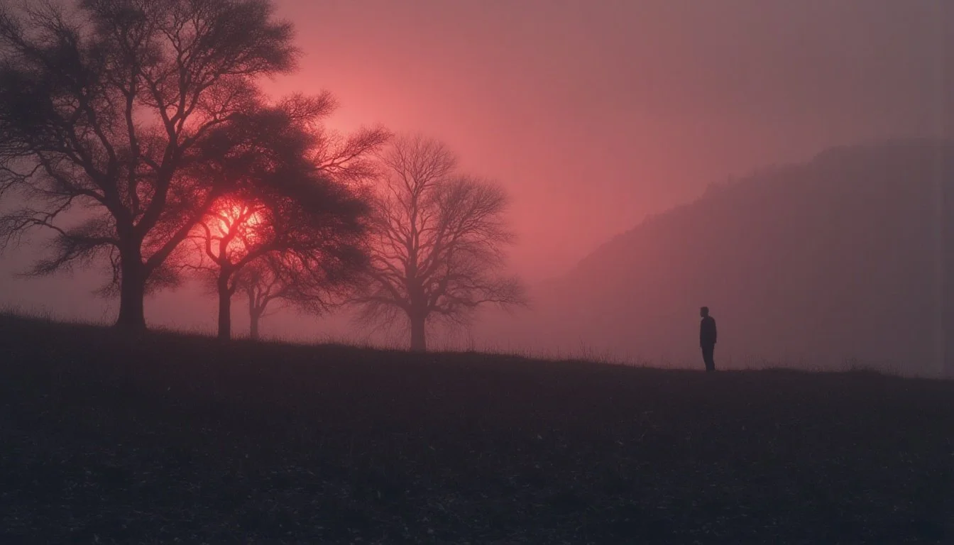 Fotografía generada con IA, retocada, cine experimental, luz cinematográfica.