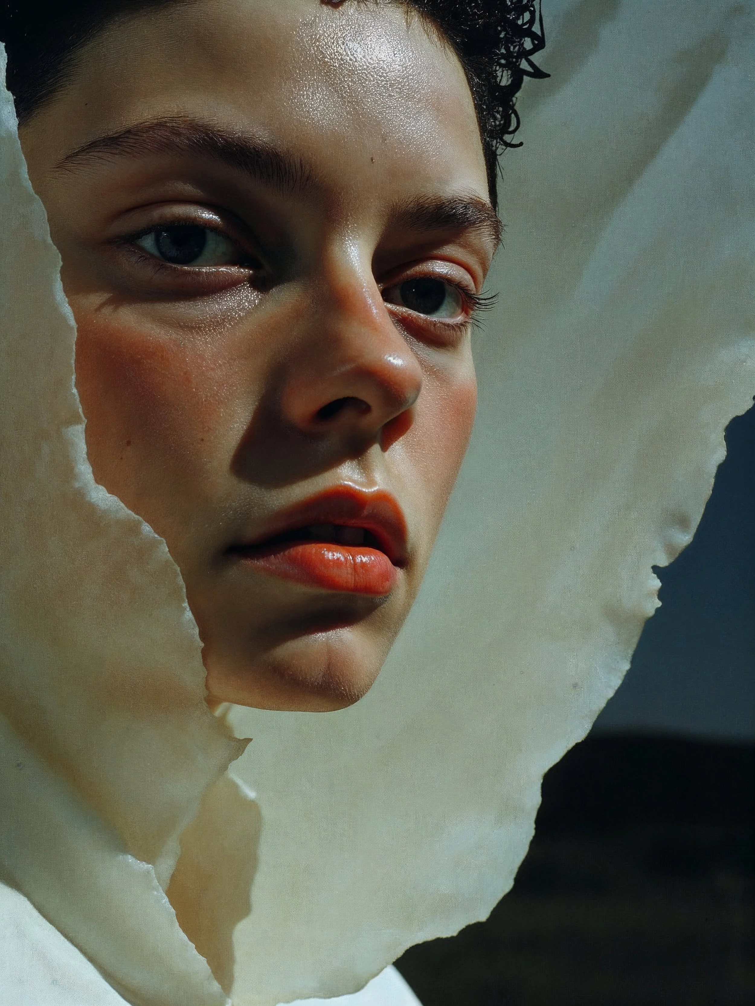 Fotografía generada con IA, retocada, moda experimental.