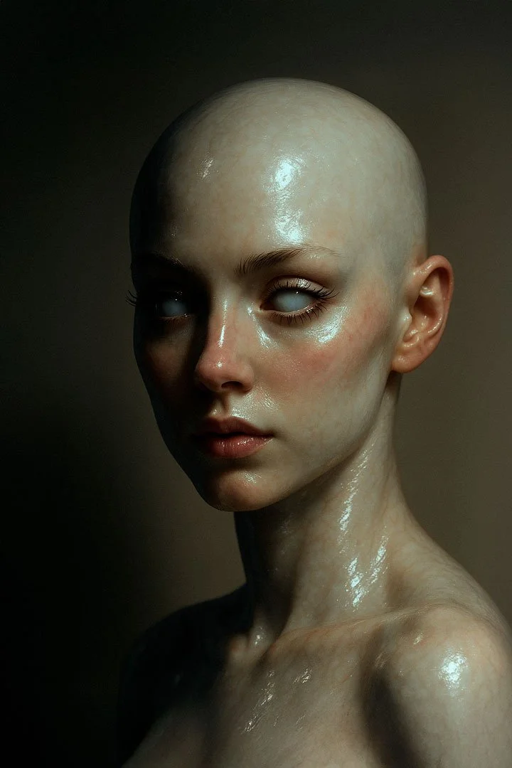 Fotografía generada con IA, retocada, moda experimental.