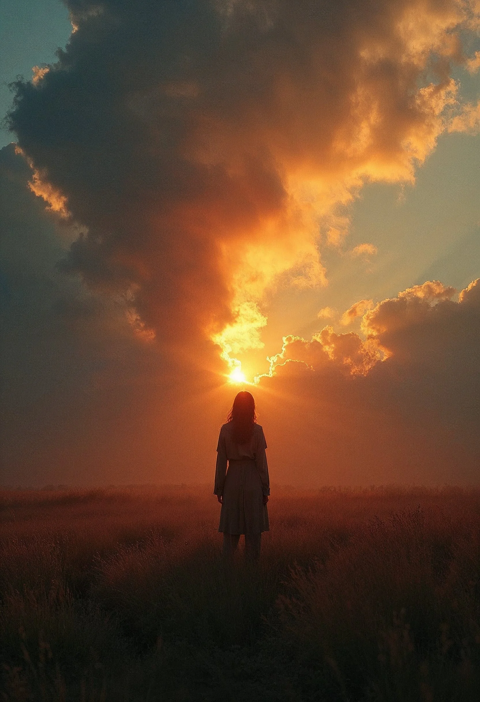 Fotografía generada con IA, retocada, cine experimental, luz cinematográfica.