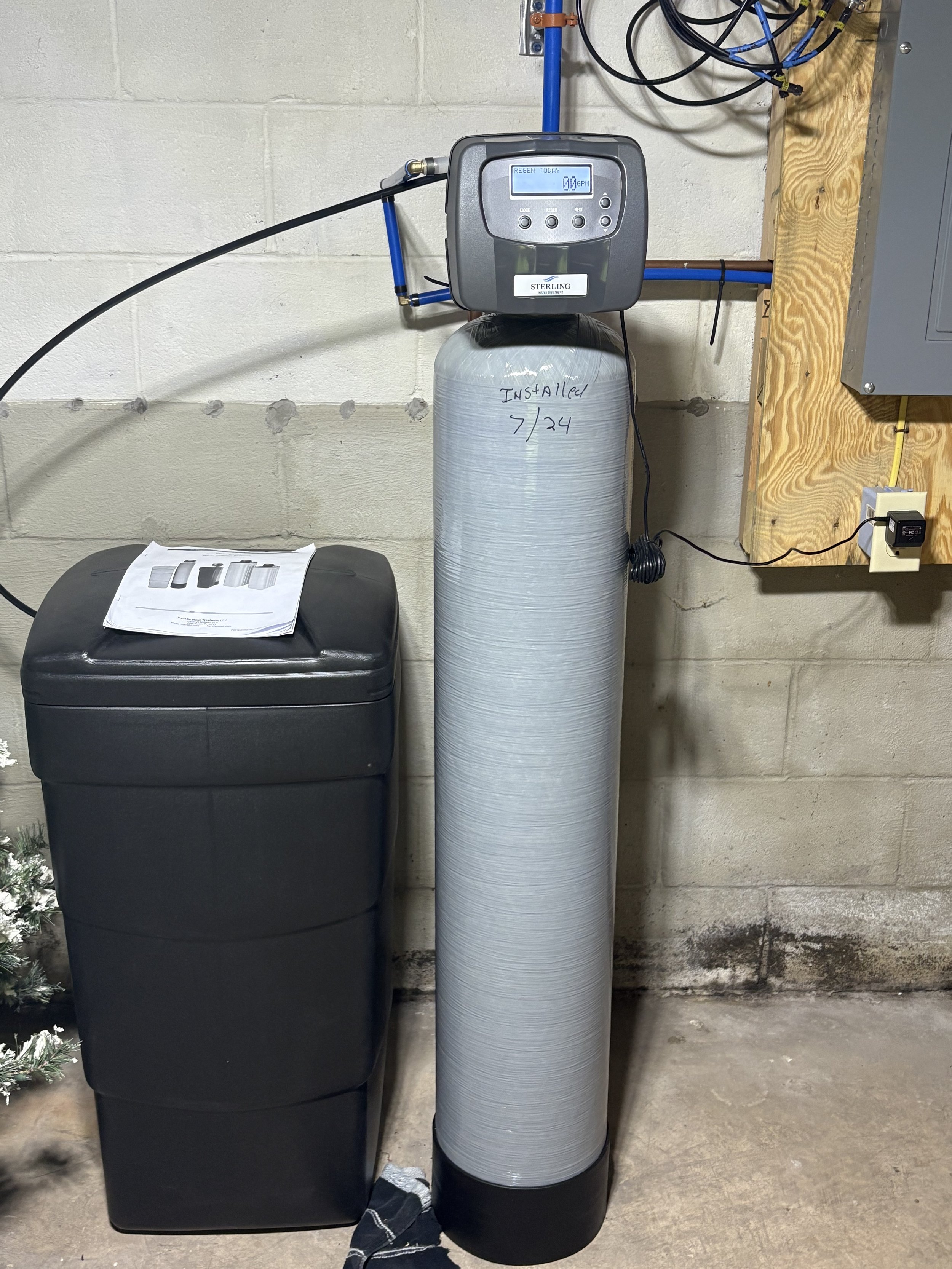 Water softener install.