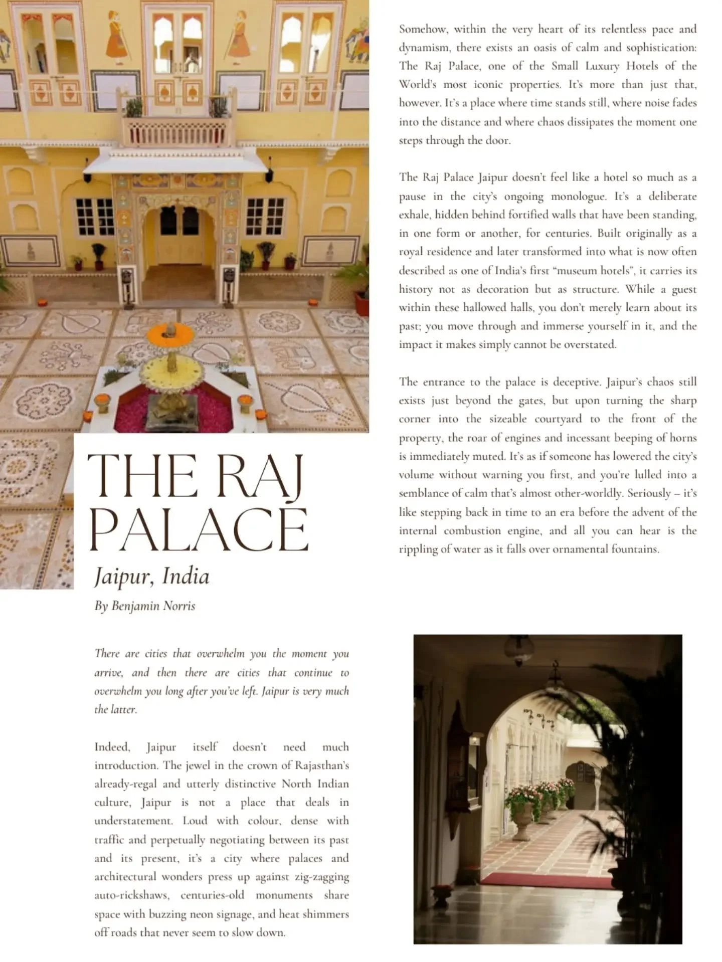 Part museum. Part royal residence. Entirely unforgettable. 📍 @therajpalace, Jaipur. 

​Jaipur is a city that overwhelms in the best way possible. But hidden behind fortified walls lies a sanctuary where time stands still and history whispers from ev