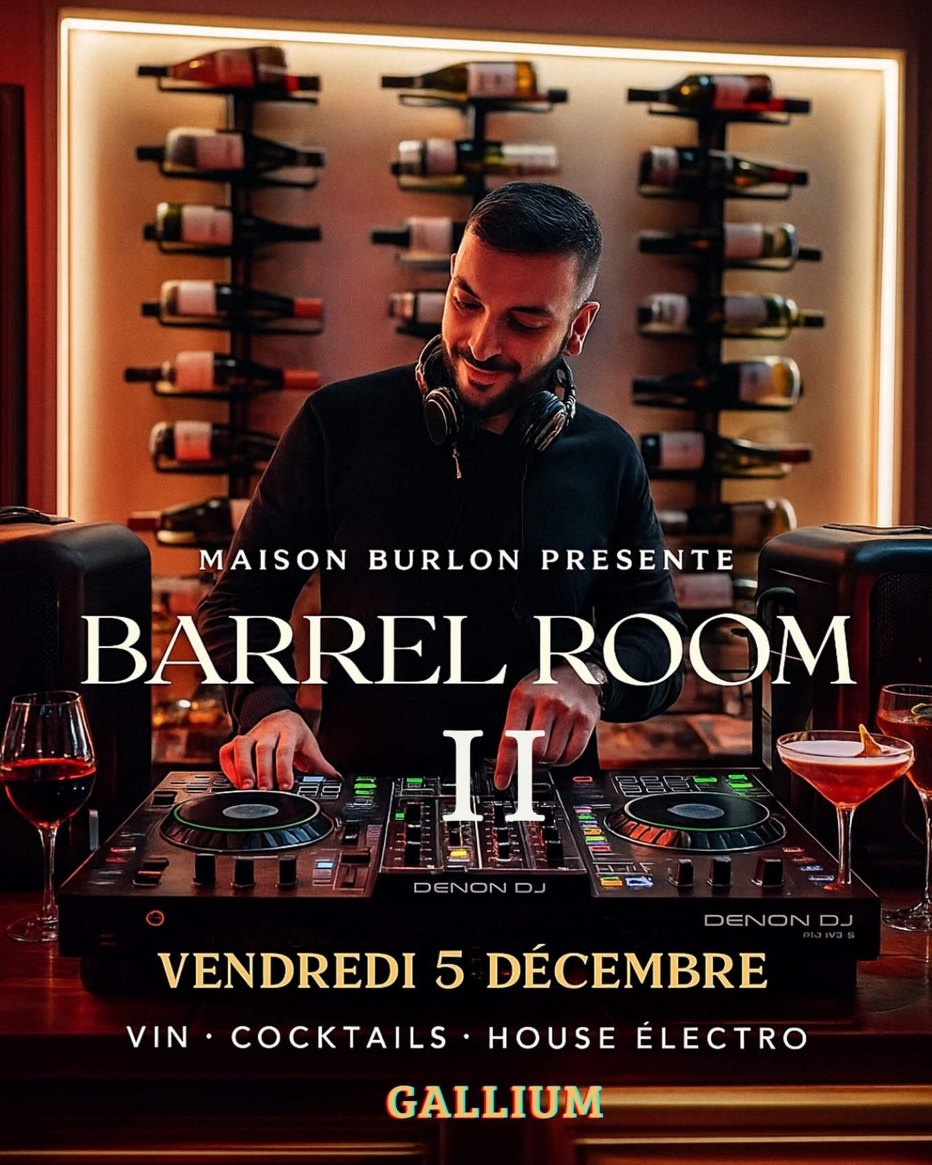🍇 Barrel Room II 🎶 

Apr&egrave;s le succ&egrave;s de la premi&egrave;re &eacute;dition, on vous donne rendez-vous ce vendredi 5 d&eacute;cembre pour une nouvelle soir&eacute;e Barrel Room 😎

🎶DJ set par @gallium.music 
🍸Vin, cartag&egrave;ne et