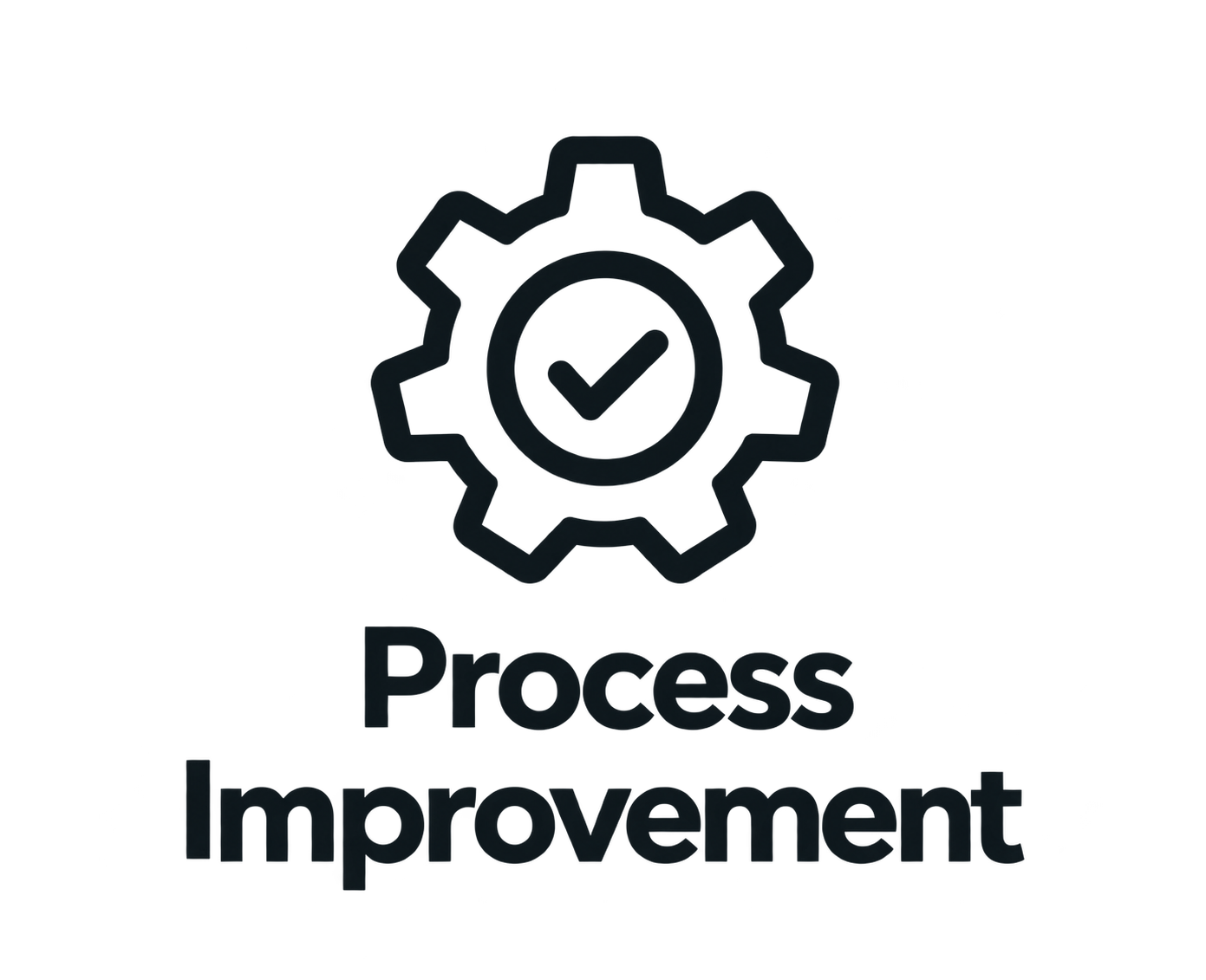 A gear icon with a check mark inside and the words "Process Improvement" below.