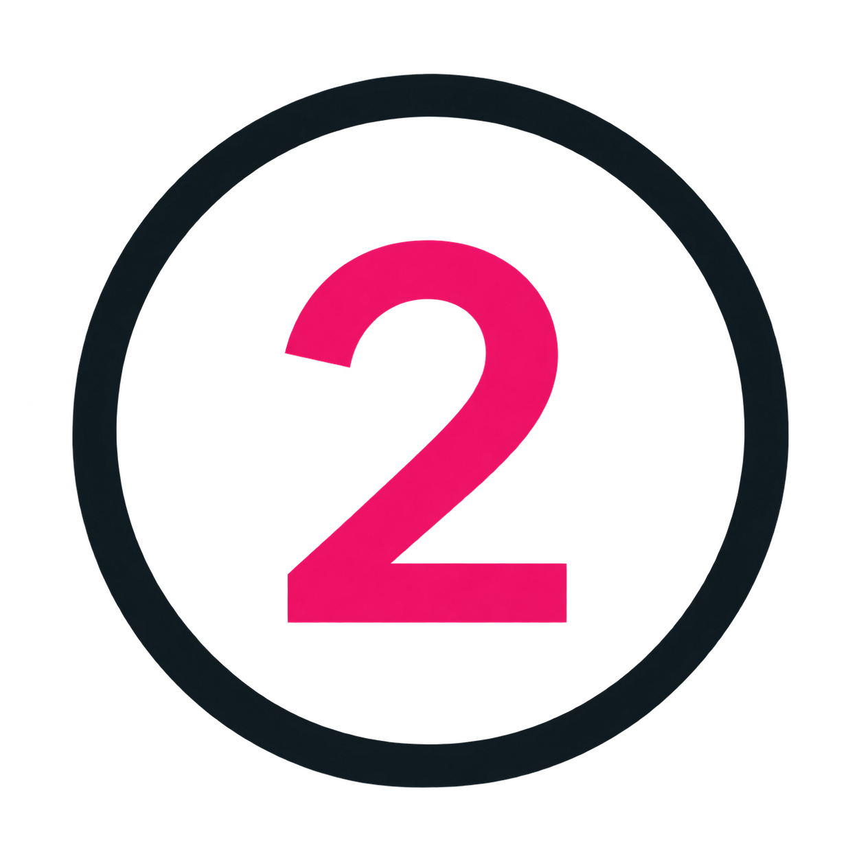 A digital graphic of a red number 2 inside a black circle with a dark background.