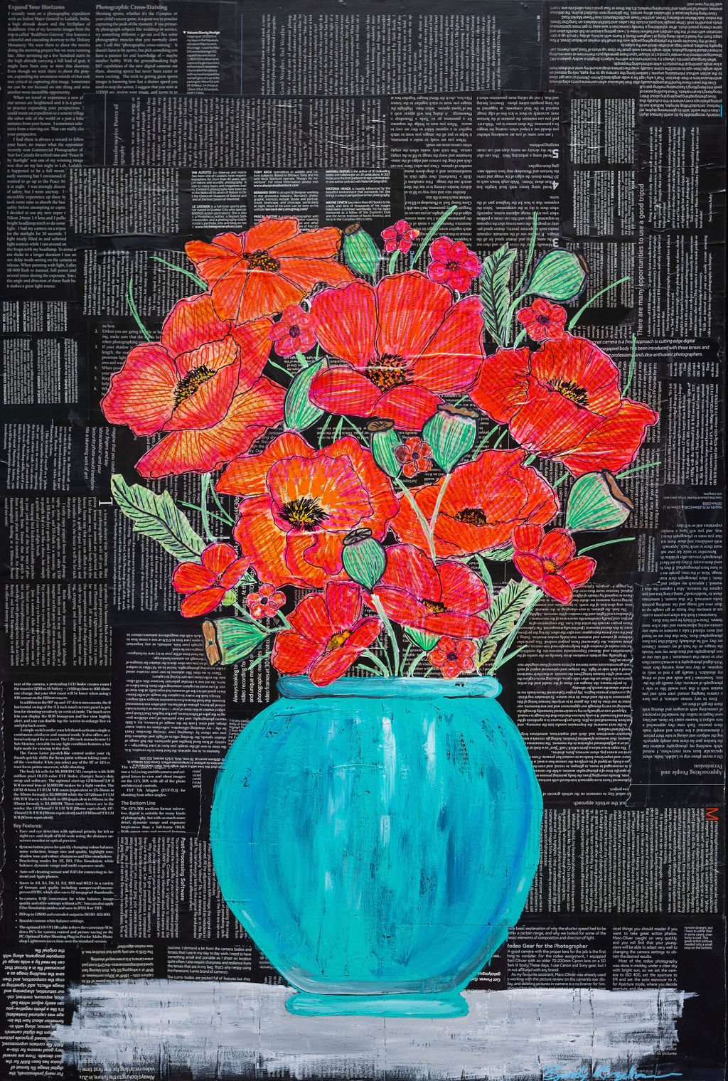 Bouquet of Hope
24x36"
SOLD 
Magazine, Alcohol Marker, Acrylic and pen on wood panel