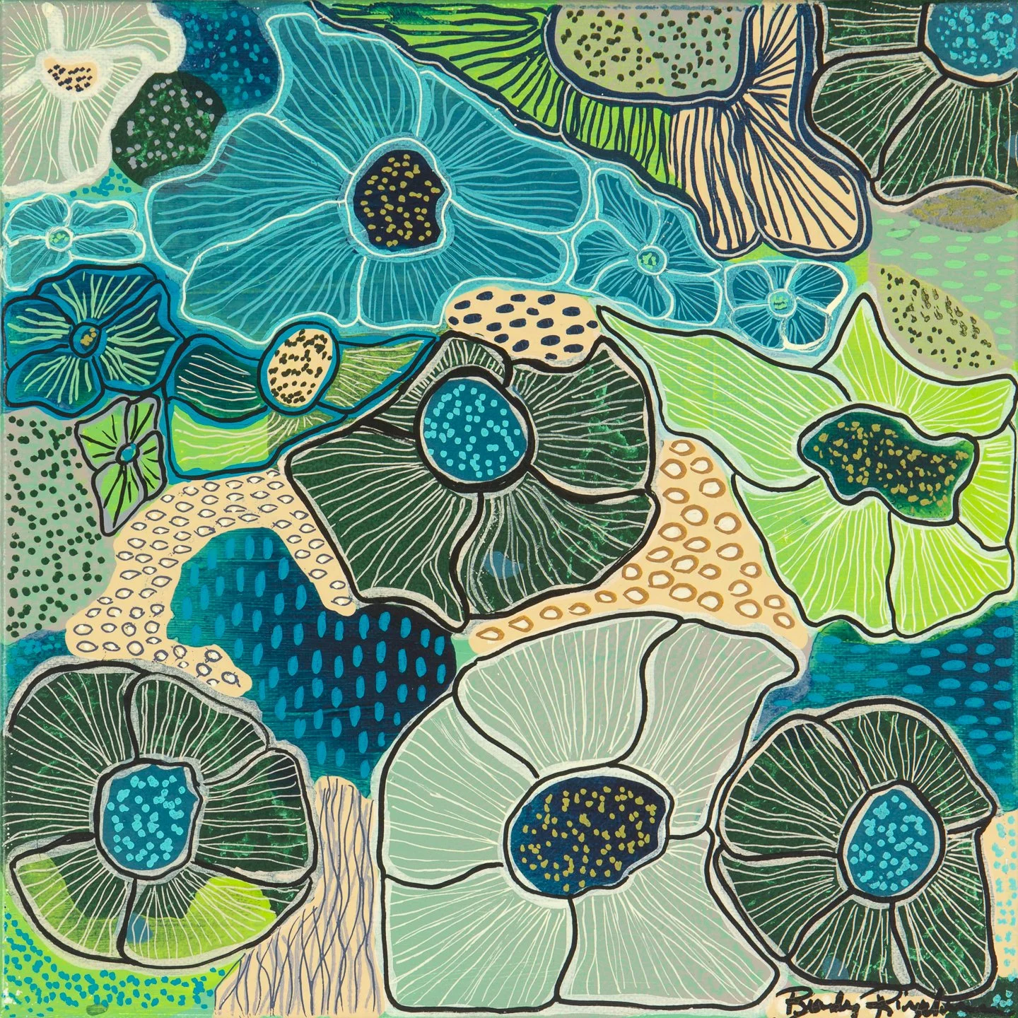 Ocean Vibes Triptych #1 
12x12"
SOLD
Alcohol Ink, Stain, and Pen on Canvas
