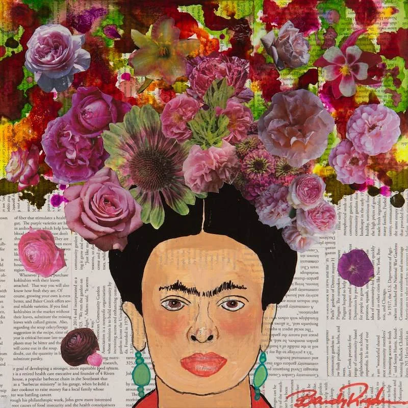 Brilliance In Bloom #2
12x12"
Available 
Magazine, Alcohol Ink, Acrylic and pen on wood panel