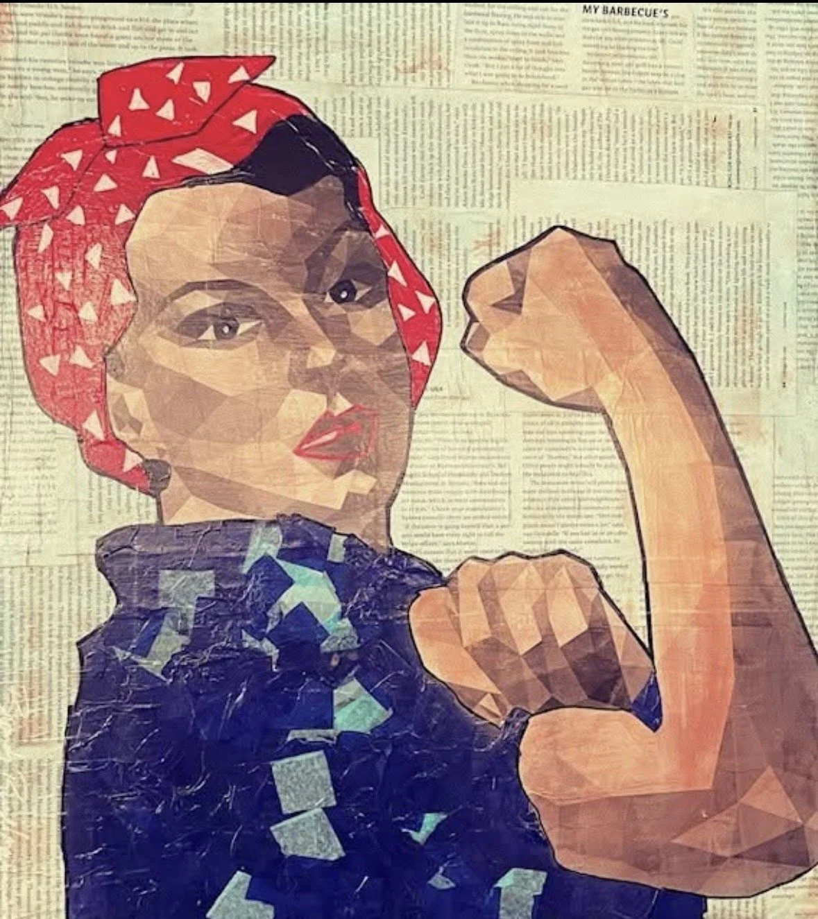 Riveted by Her
20x16"
SOLD 
Magazine, Alcohol Ink, Acrylic, Paper Collage, and Pen on wood panel 
