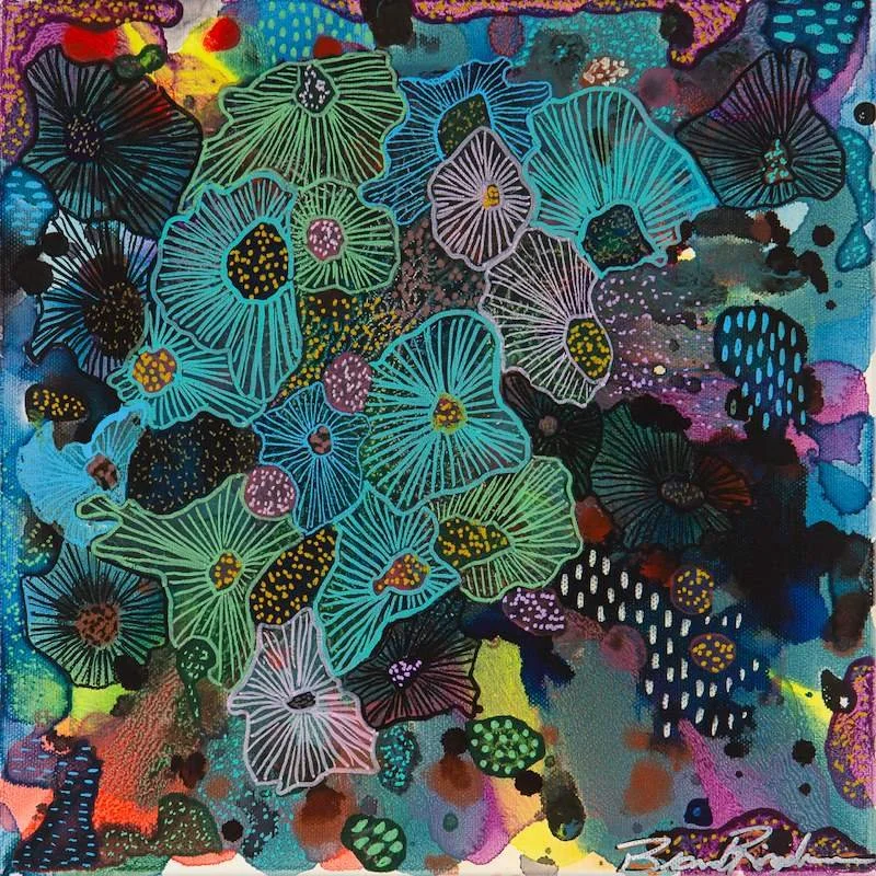 Illuminated Botanicals Triptych #3
12x12"
Available 
Alcohol Ink, Stain, and Pen on Canvas