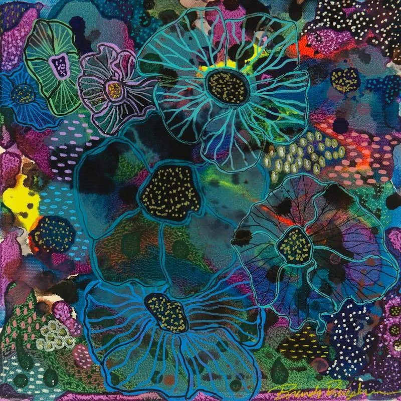 Illuminated Botanicals Triptych #1
12x12"
Available 
Alcohol Ink, Stain, and Pen on Canvas
