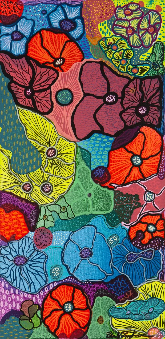 Flower Power 
10x20"
Available 
Alcohol Ink, Stain, and Pen on Canvas