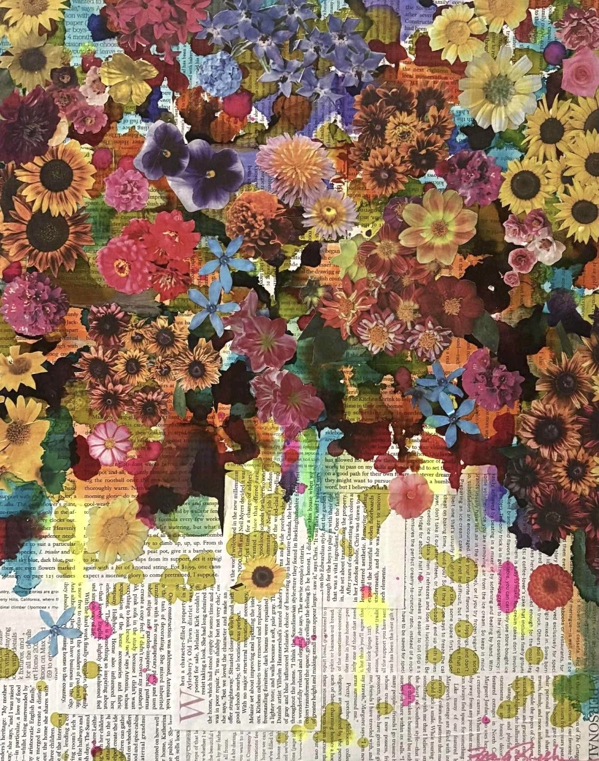 Garden Unravelled 
16x20"
Available 
Magazine, Alcohol Ink, and pen on wood panel