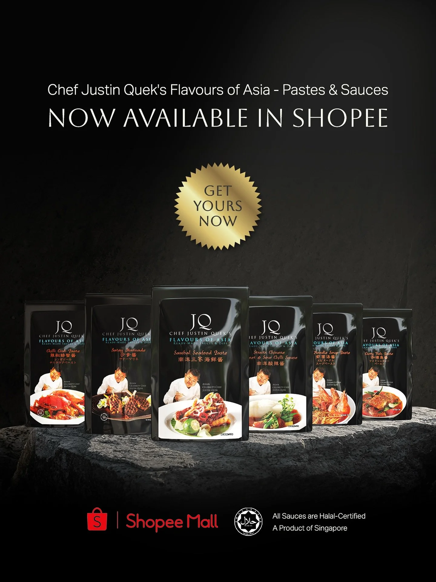 ✨ Bring Michelin-star magic to your kitchen ✨
Chef Justin Quek&rsquo;s Flavours of Asia Pastes &amp; Sauces are now just a click away! 🍴 From fiery Chili Crab 🌶🦀 to Prawn Noodles 🦐 and Curry Fish 🐟 , recreate iconic Asian dishes effortlessly at 