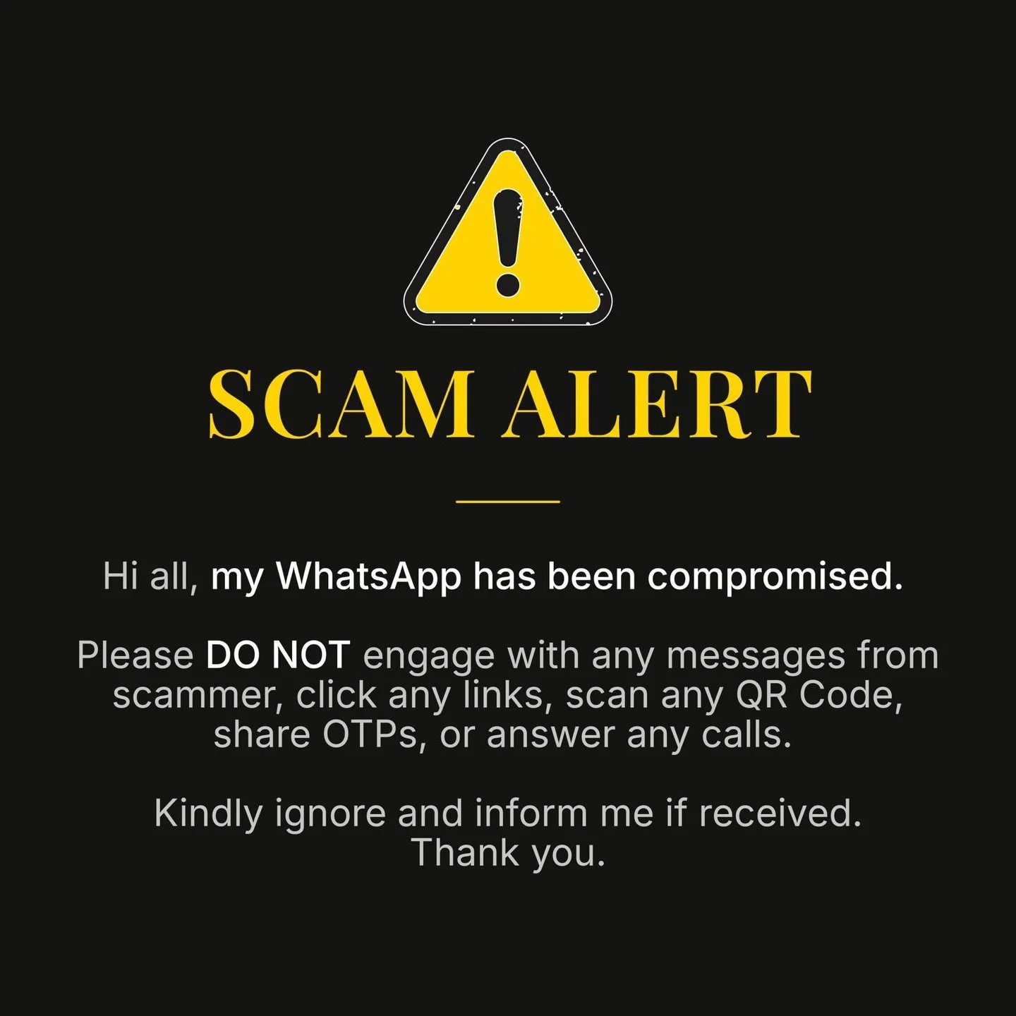 My WhatsApp has been hacked.
Drop me a dm for my new number
Or contact me via email thanks 🙏