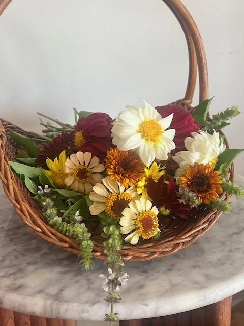 Basket of flowers from the garden