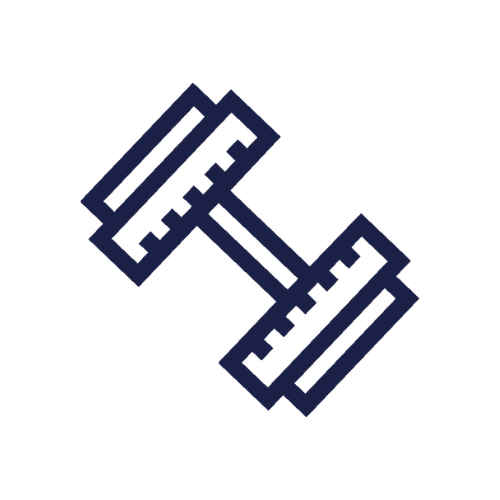 Icon of a dumbbell, representing fitness or health.