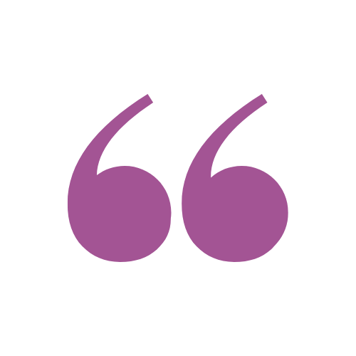 Purple quotation marks on a white background.