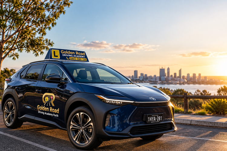 The Golden Road Driving Academy dual-control training car