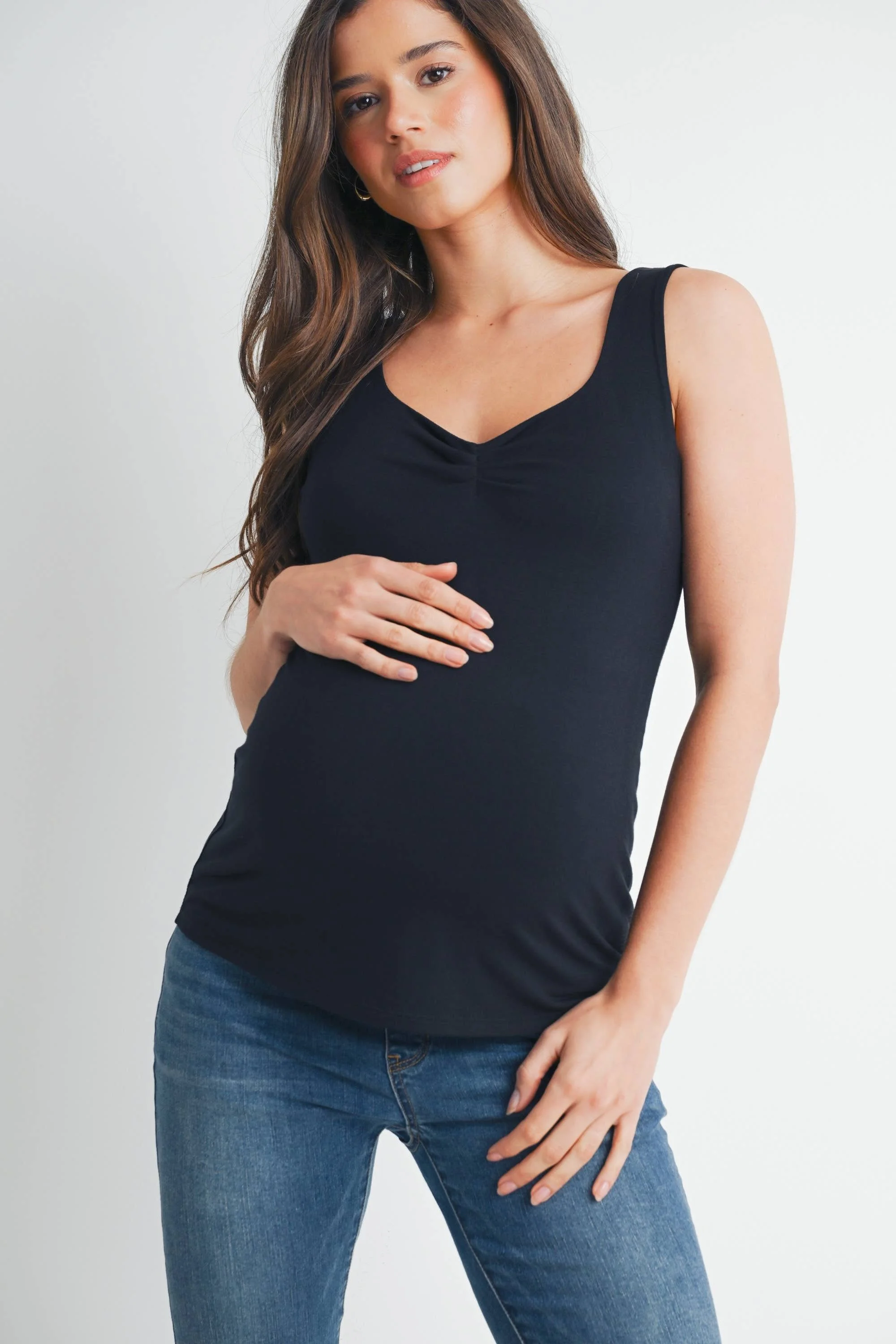 Sweetheart Sleeveless Maternity Top
