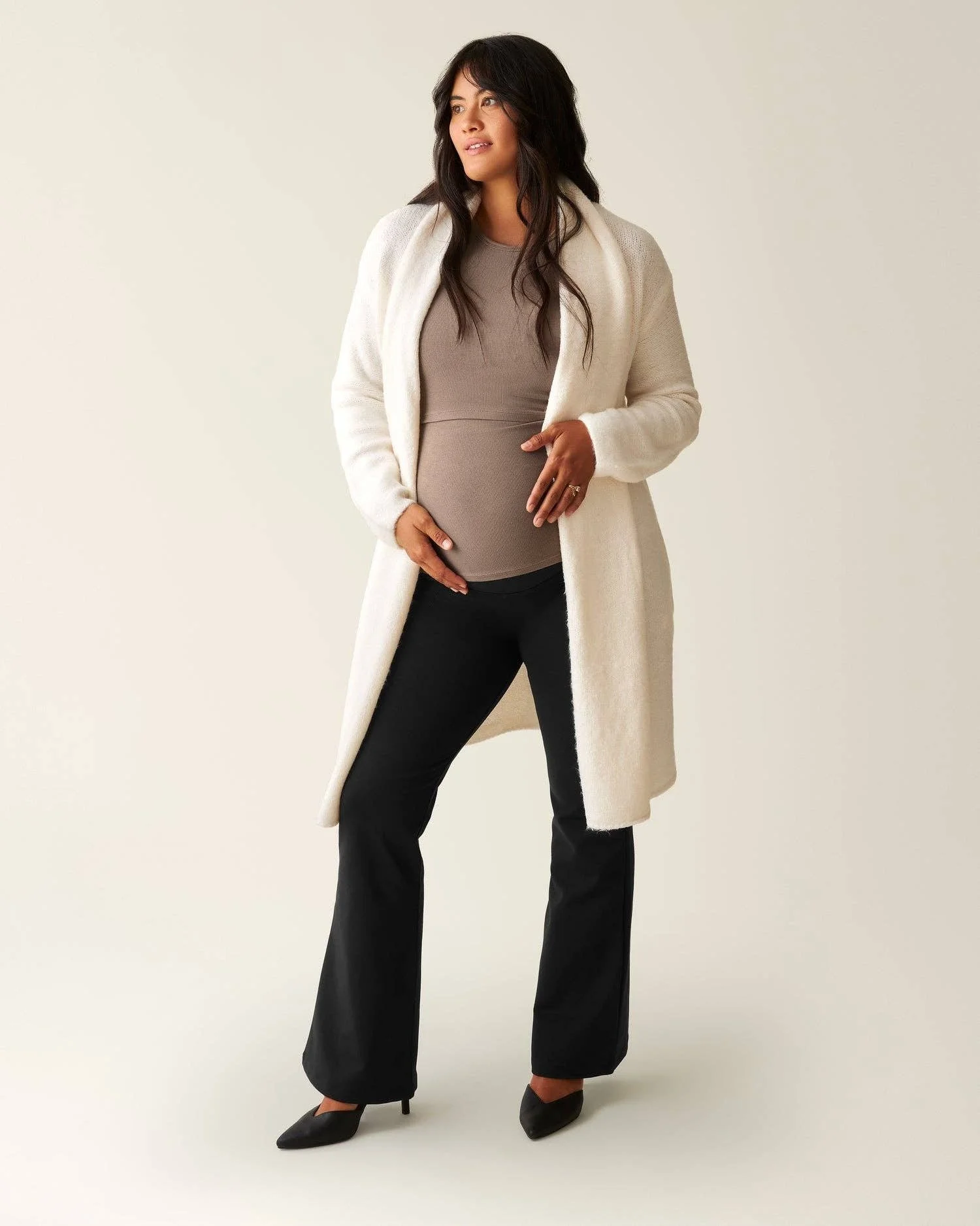Ponte Flare Maternity Pant | Black