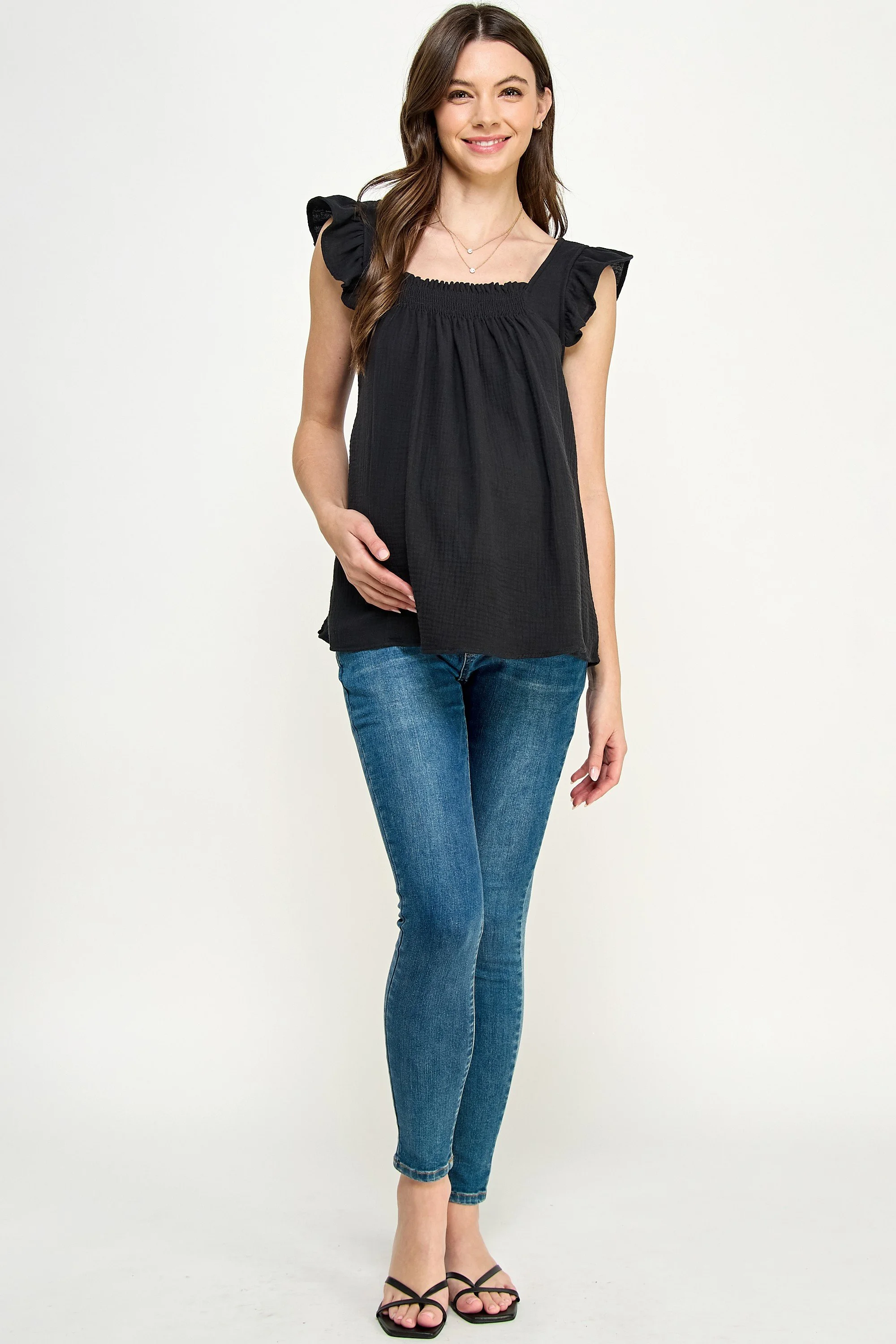 black flutter sleeve top1.jpeg