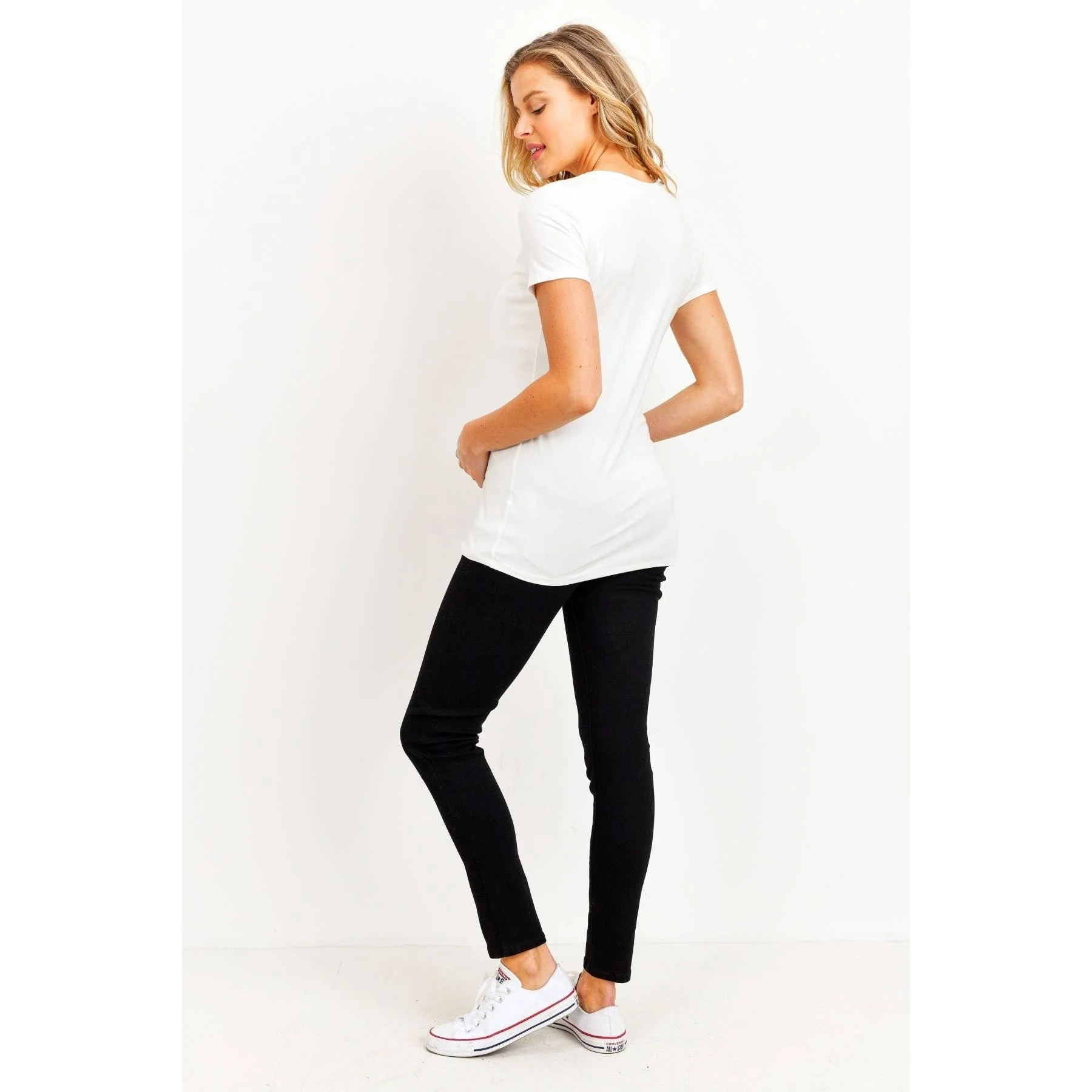 Skinny Stretch Maternity Jeans with Full Panel