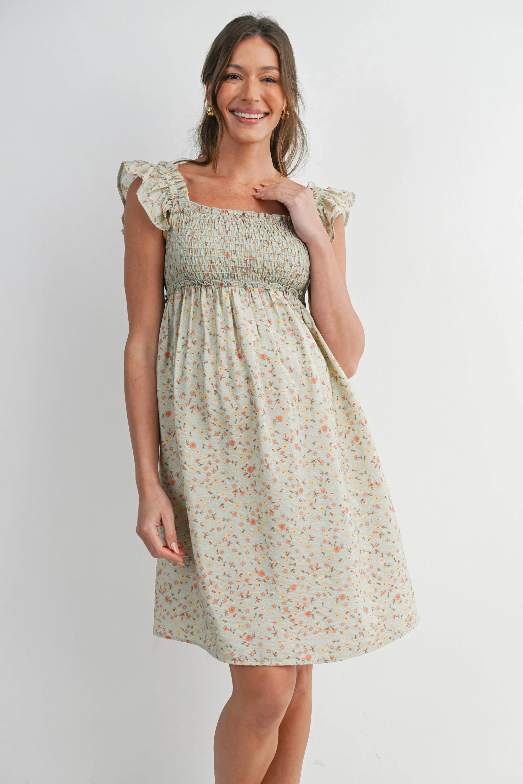 sage floral print with ruffle sleeves1.jpeg