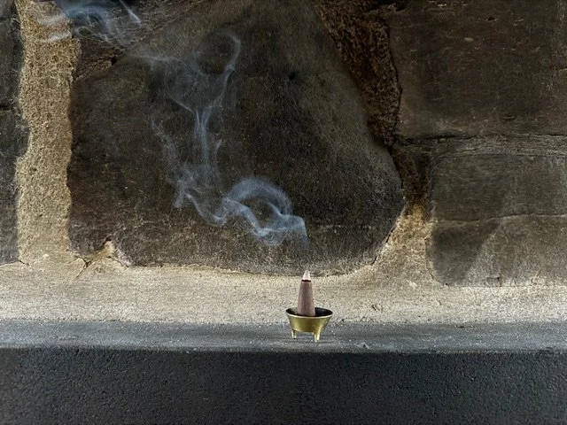 Incense and sacred plants clear the air