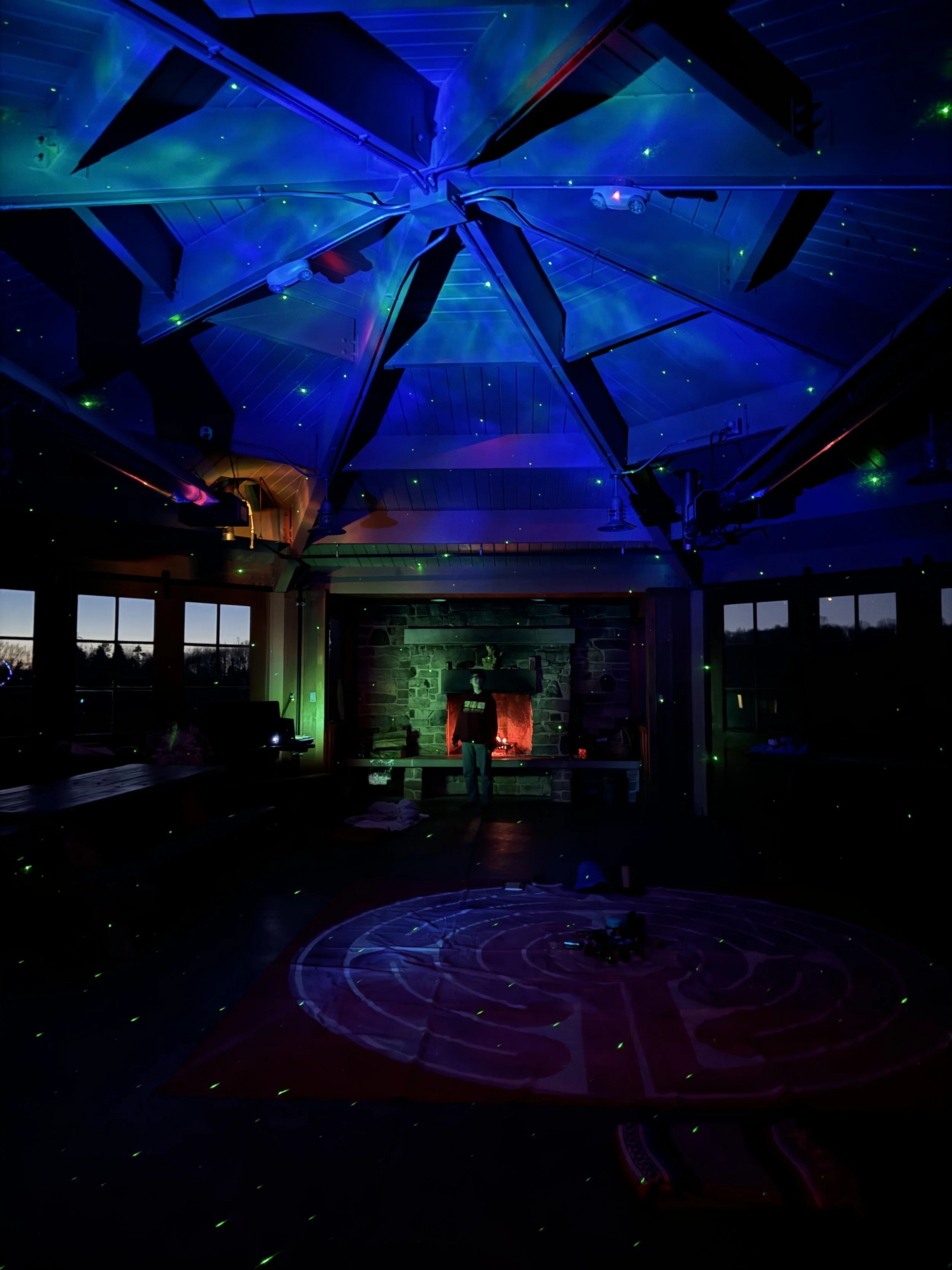 Nebula lights bring a galactic element to the evening journeys.