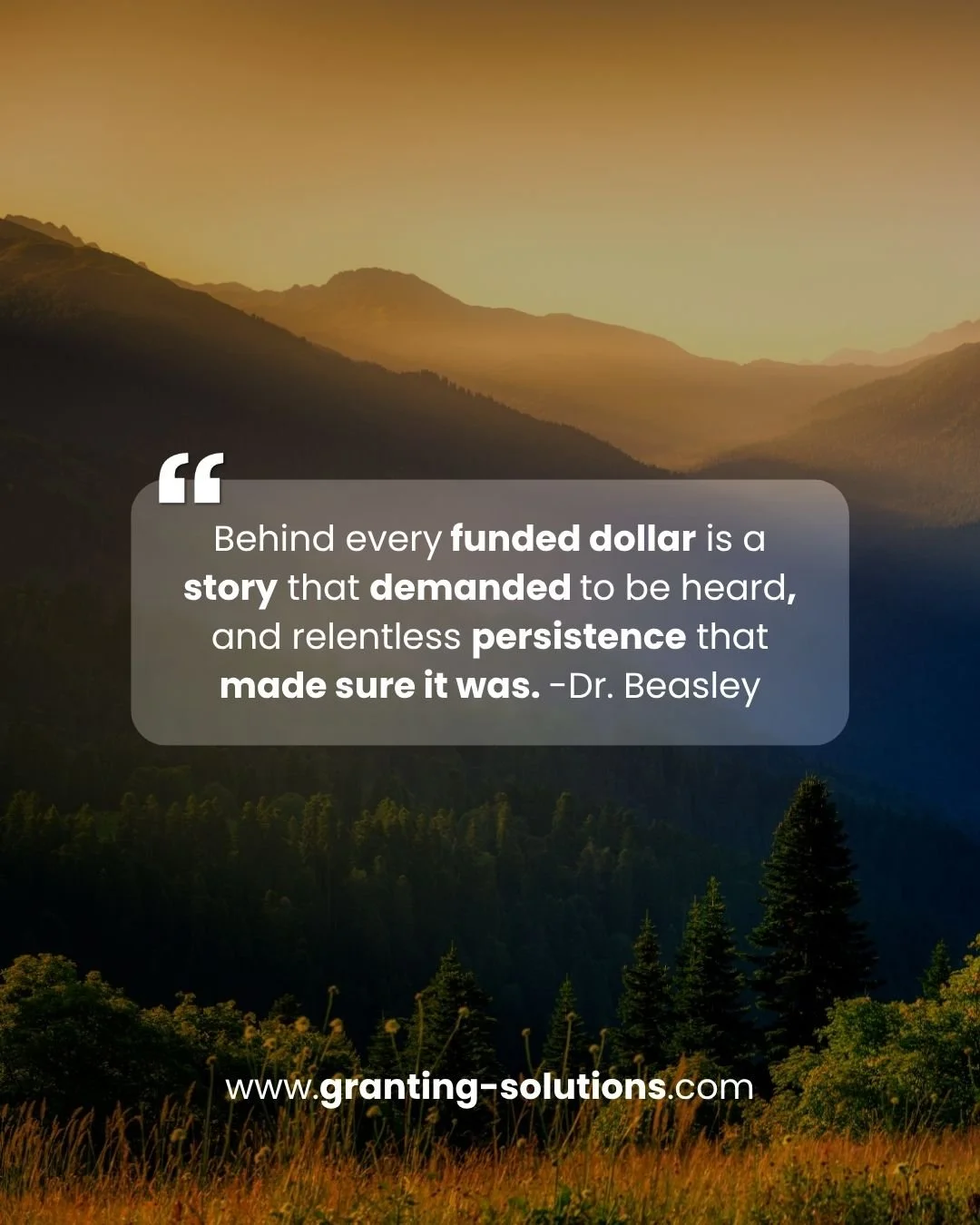 Not every story gets funded.

The ones that do are clear, strategic, and backed by persistence.

At Granting Solutions, we don&rsquo;t rely on luck. We build applications that are aligned and hard to ignore.

Behind every funded dollar is work that m