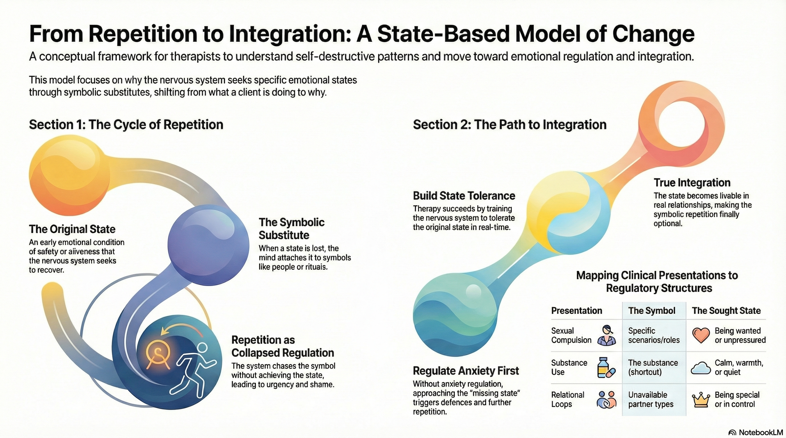 From repetition to integration: A state based model of change infographic