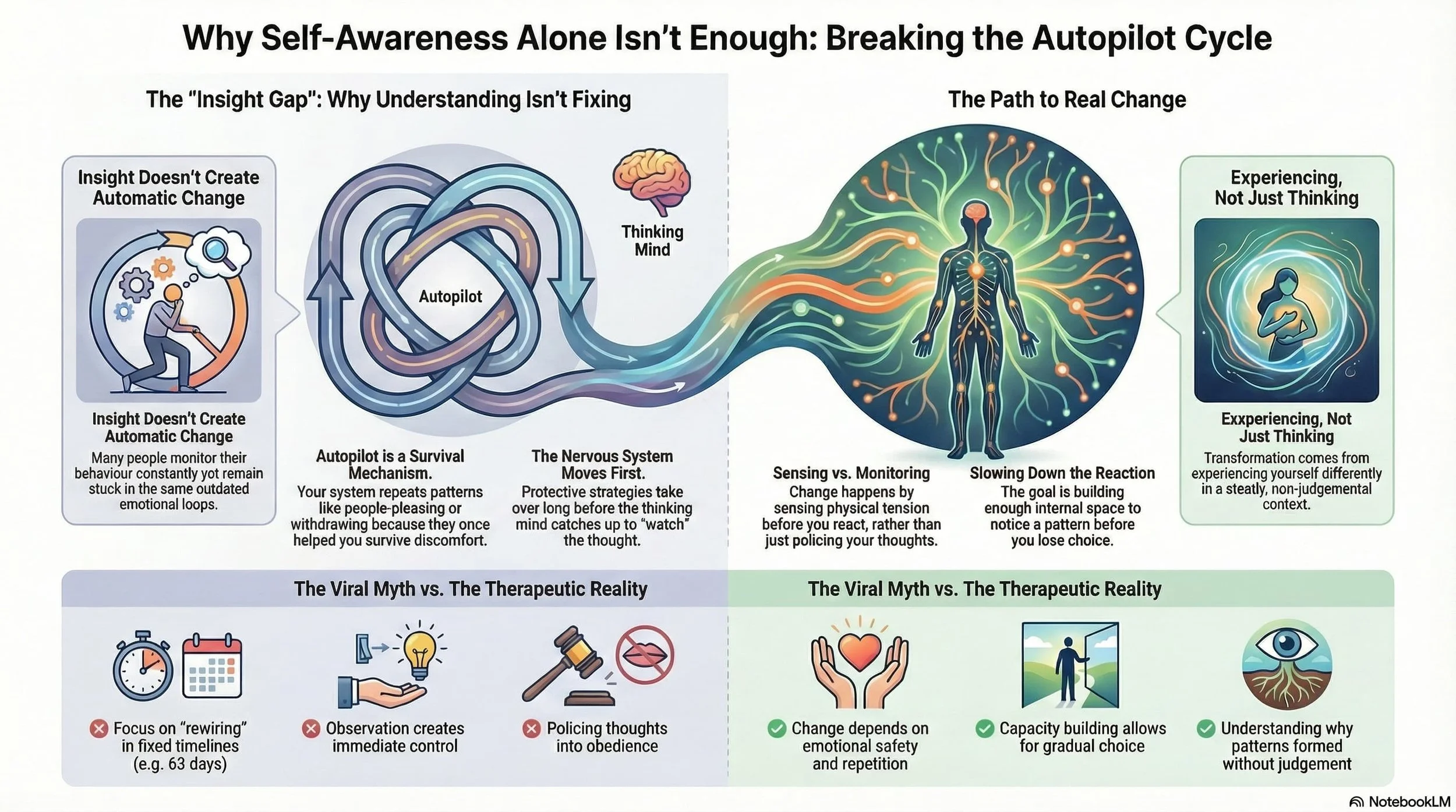Why self awareness alone isn't enough: Breaking the autopilot cycle infographic