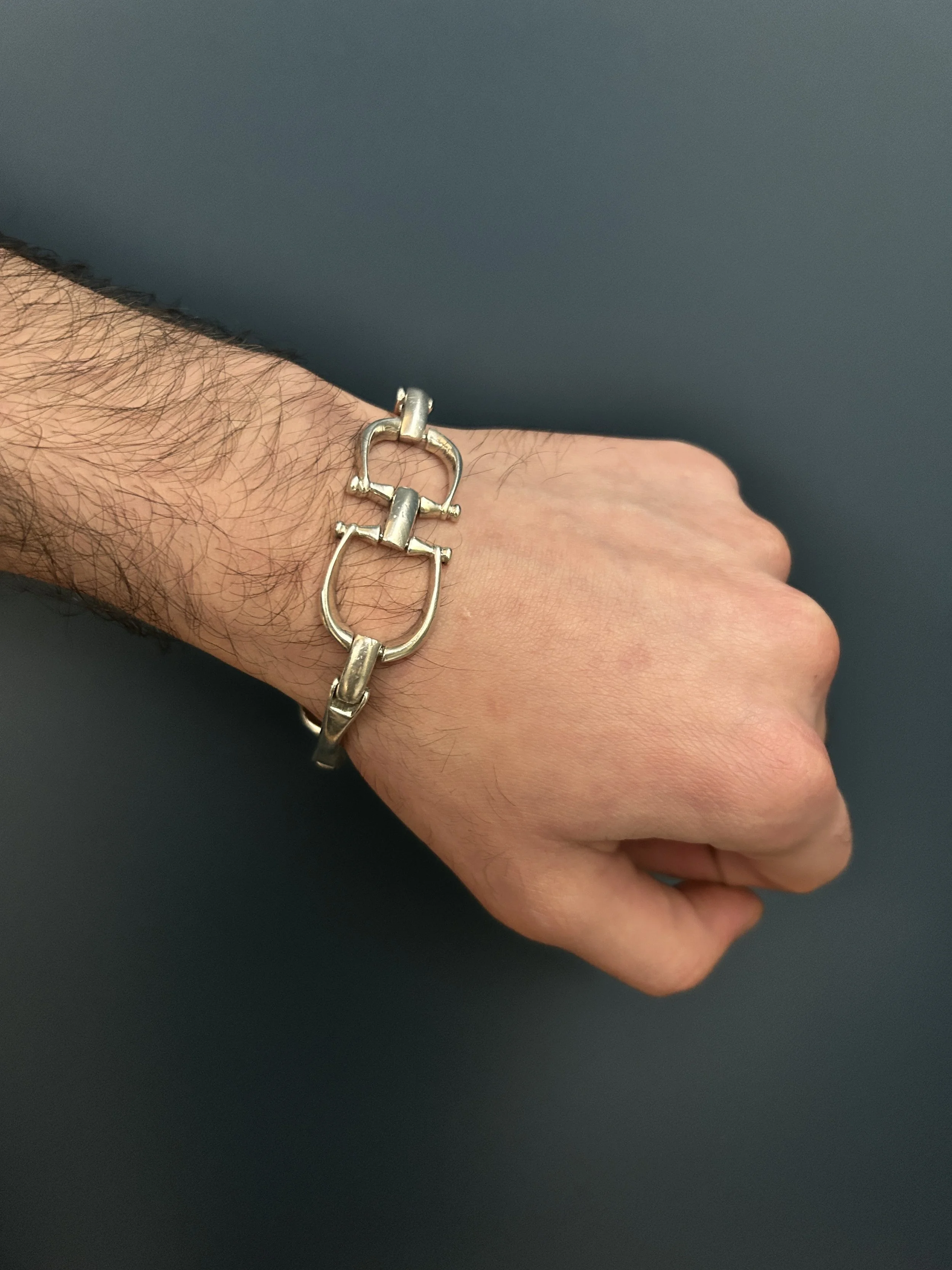 vintage silver snaffle bit bracelet