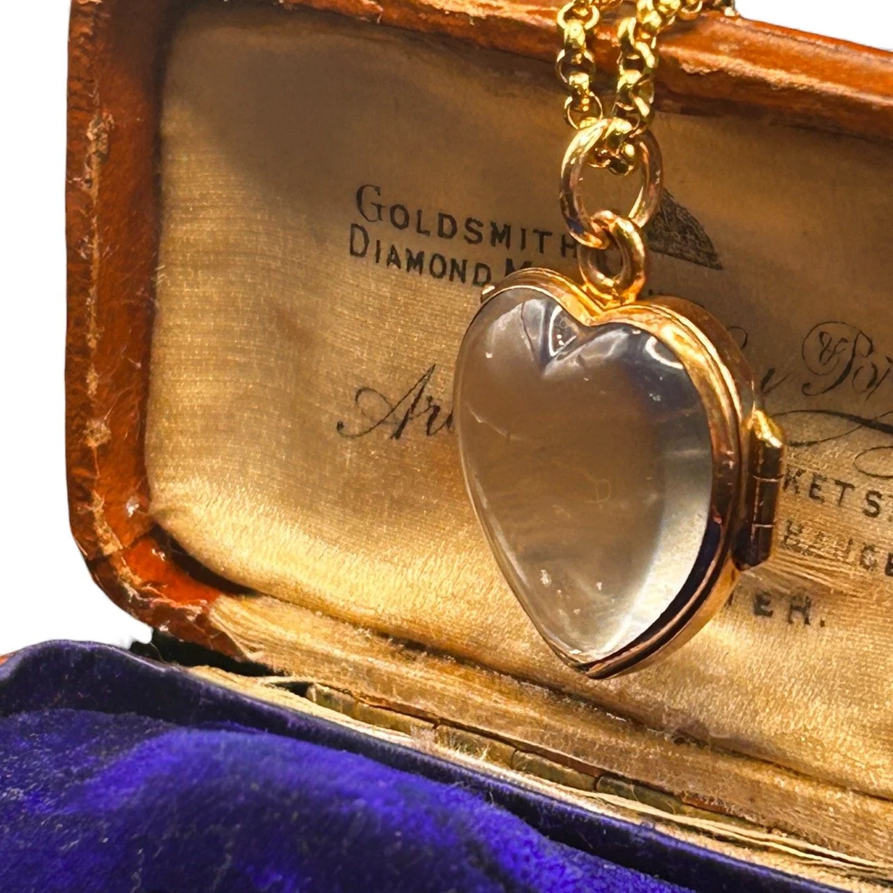 Pool of Light Rock Crystal Heart Locket 9ct Gold