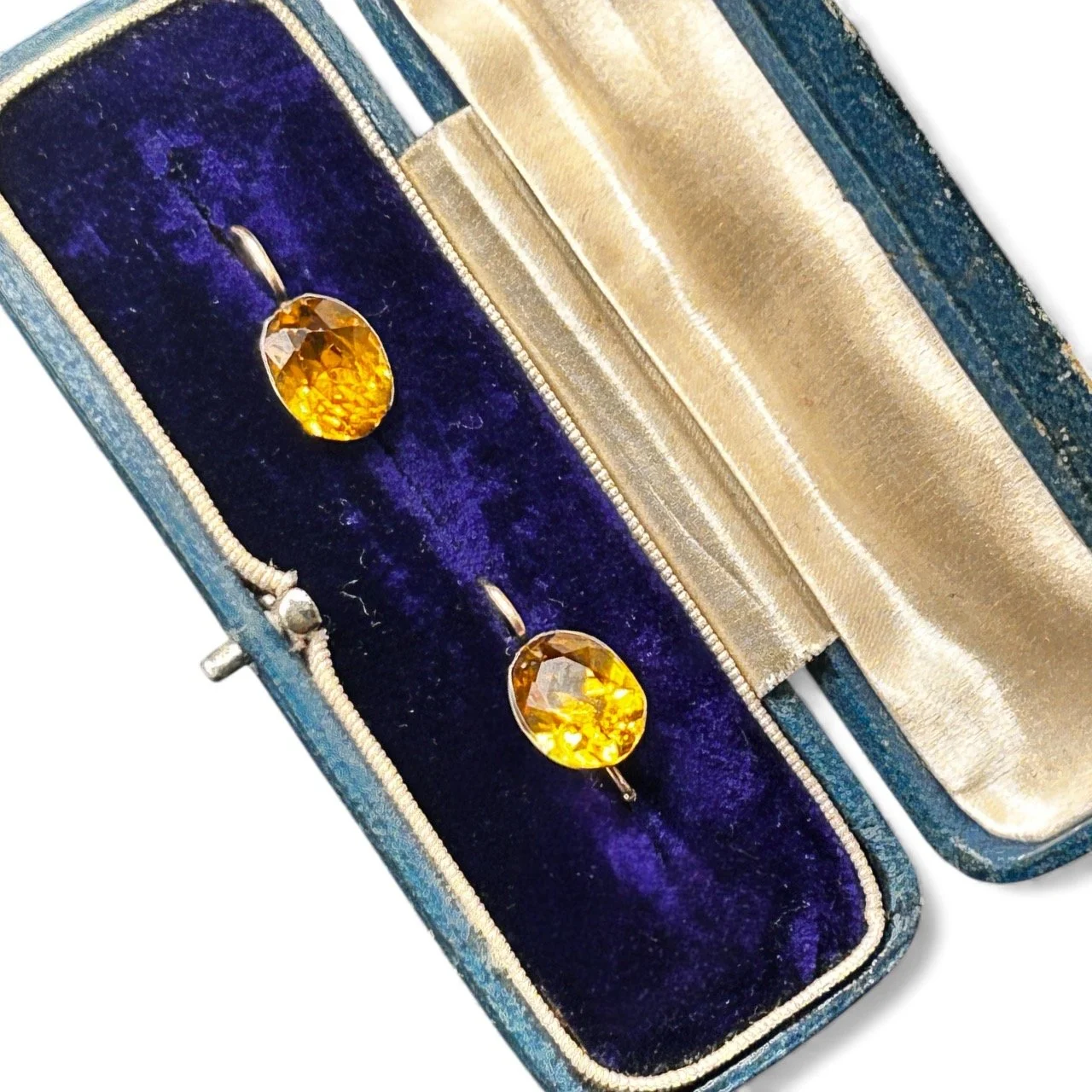 Antique paste earrings 9ct Gold